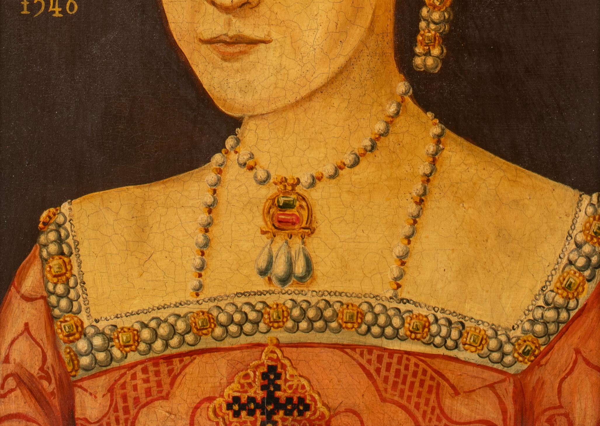 Retrato de la reina María (1516-1558)  English School - óleo sobre tabla 1