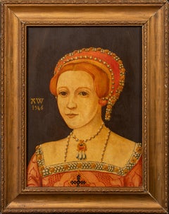 Portrait de la reine Marie (1516-1558) English School - huile sur panneau
