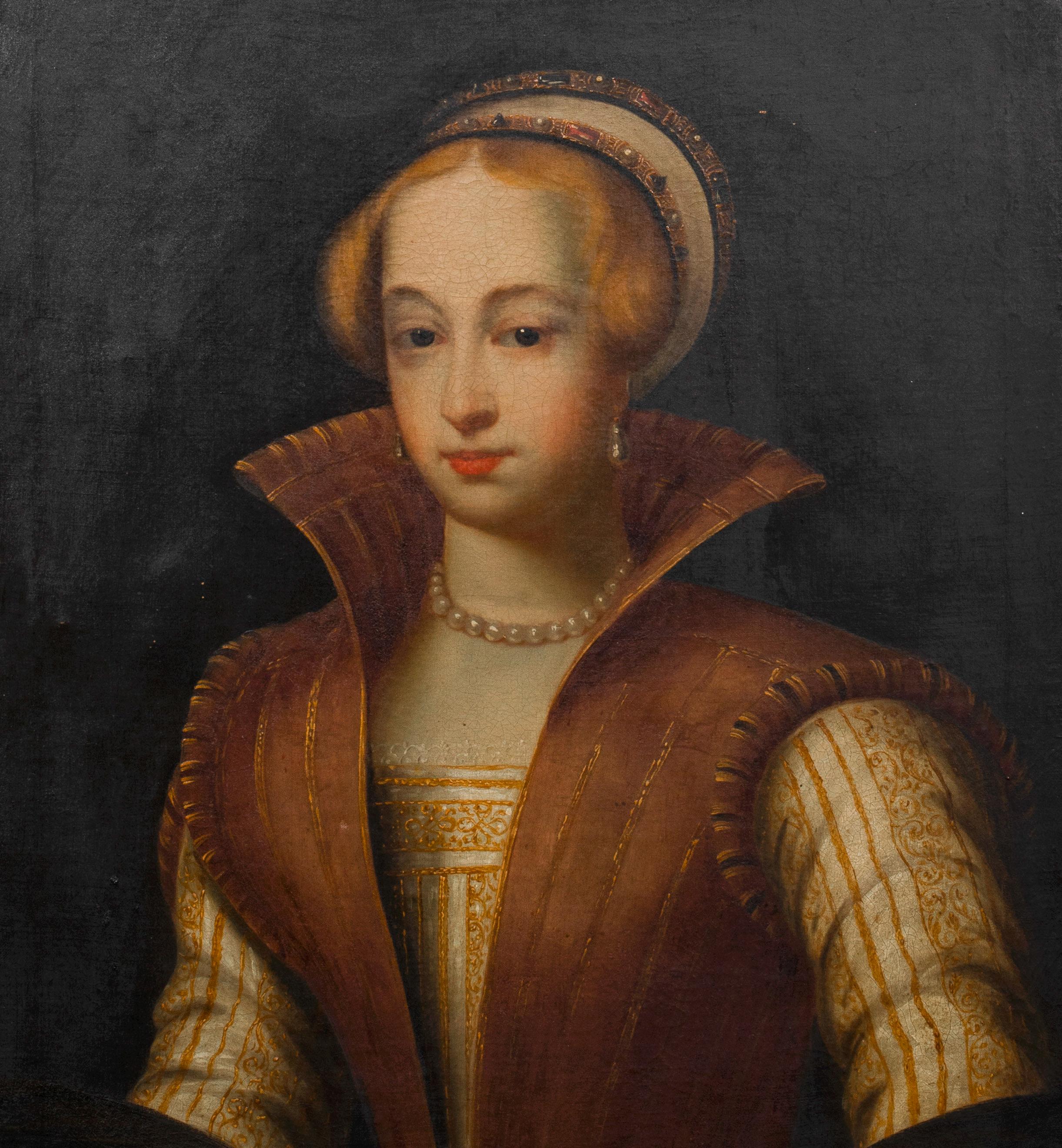 Portrait Of Queen Mary I Of England (1516-1558), 17th Century   - Painting by Unknown