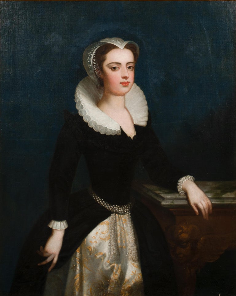Portrait Of Queen Mary of Scots (1542-1587), 18th Century   - Black Portrait Painting by Unknown