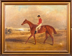 Portrait Of Race Horse "Mary Machree" With Jockey Up Top, 19th Century