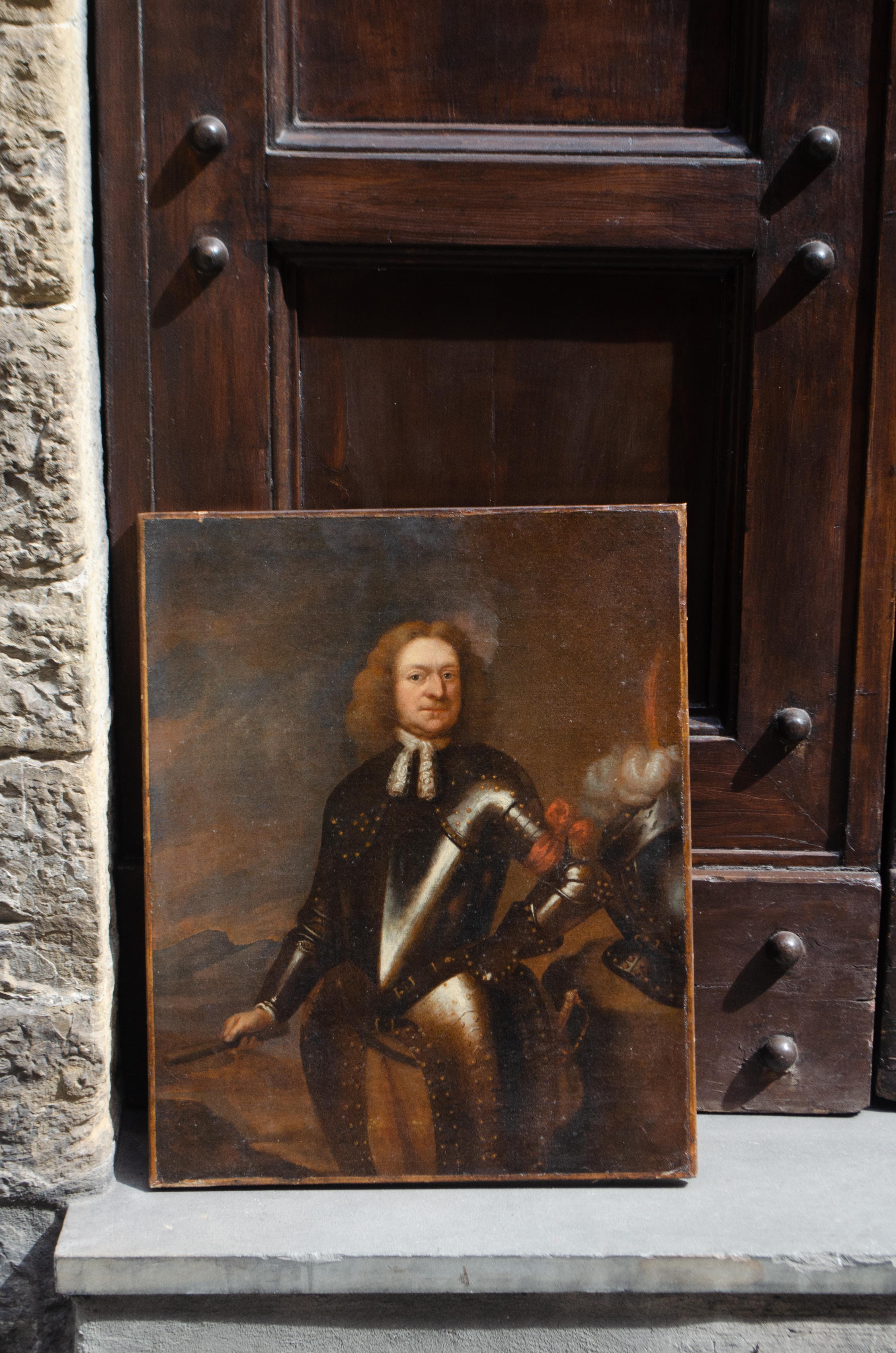 Portrait de Raimondo di Montecuccoli en armure avec un bâton de maréchal. Vers 1660 en vente 16
