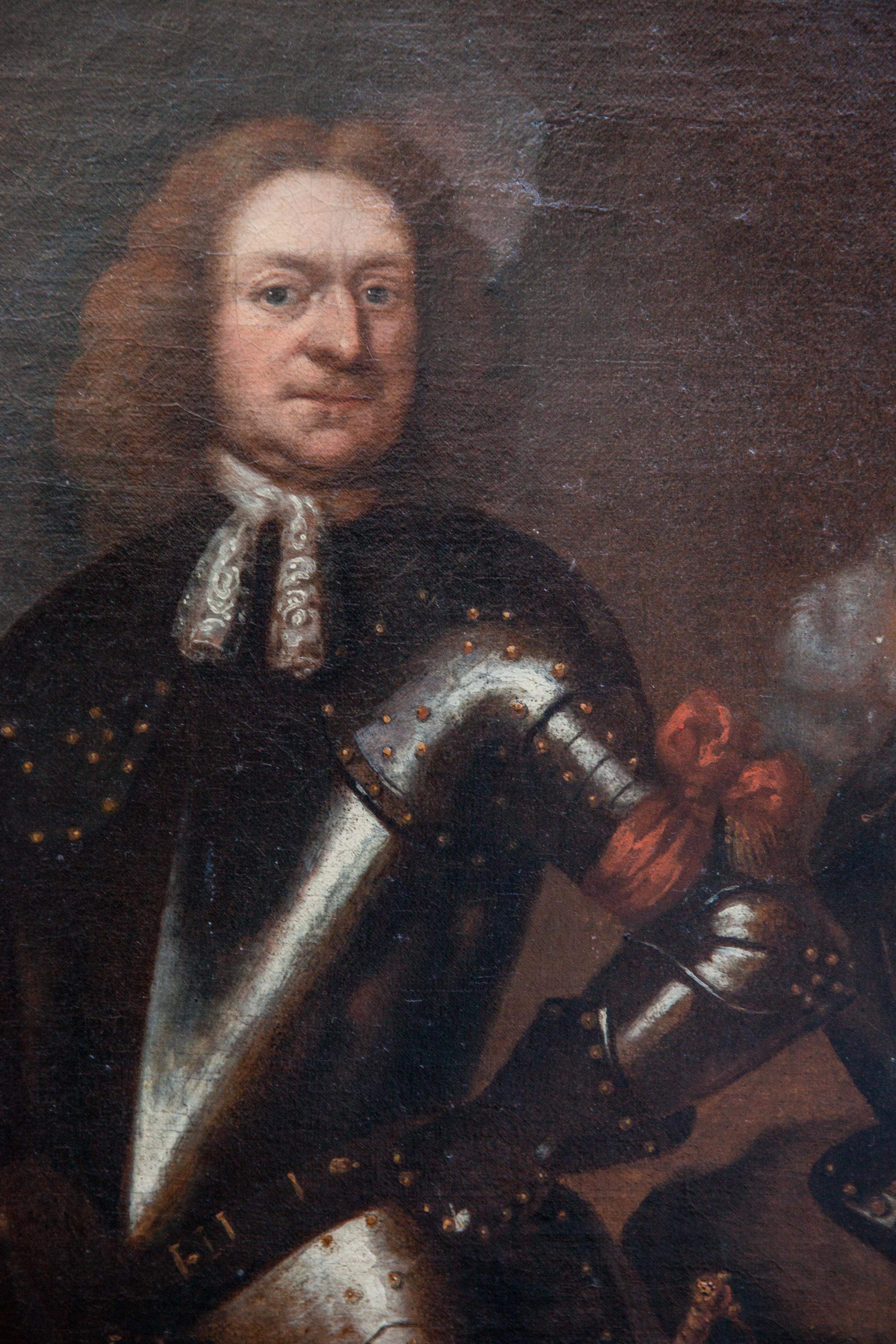 Portrait of Raimondo di Montecuccoli in armor with a marshal's staff. Circa 1660 For Sale 1