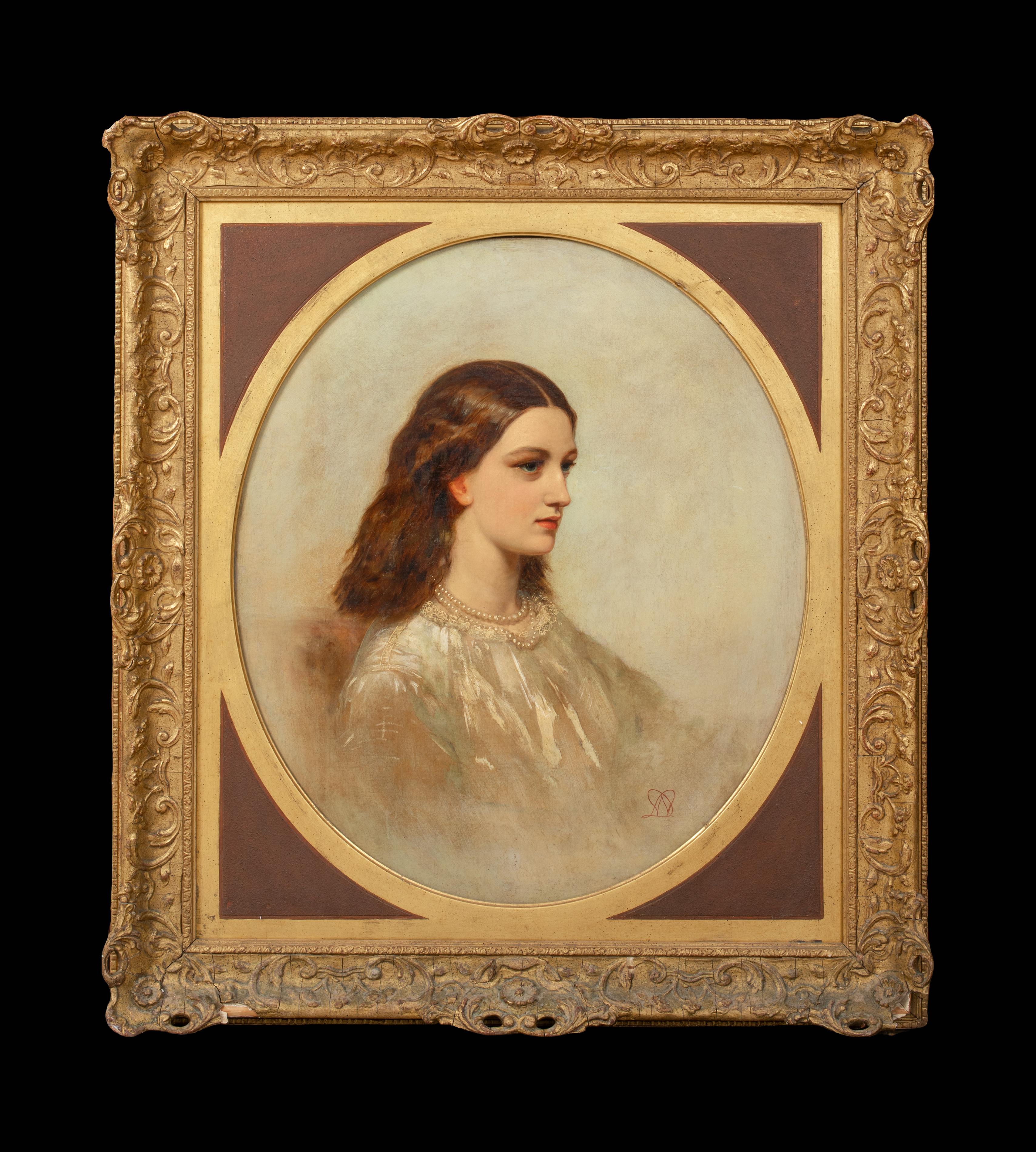 Portrait of Rebecca Solomon, 19th Century  - William Morris - signed - Painting by Unknown