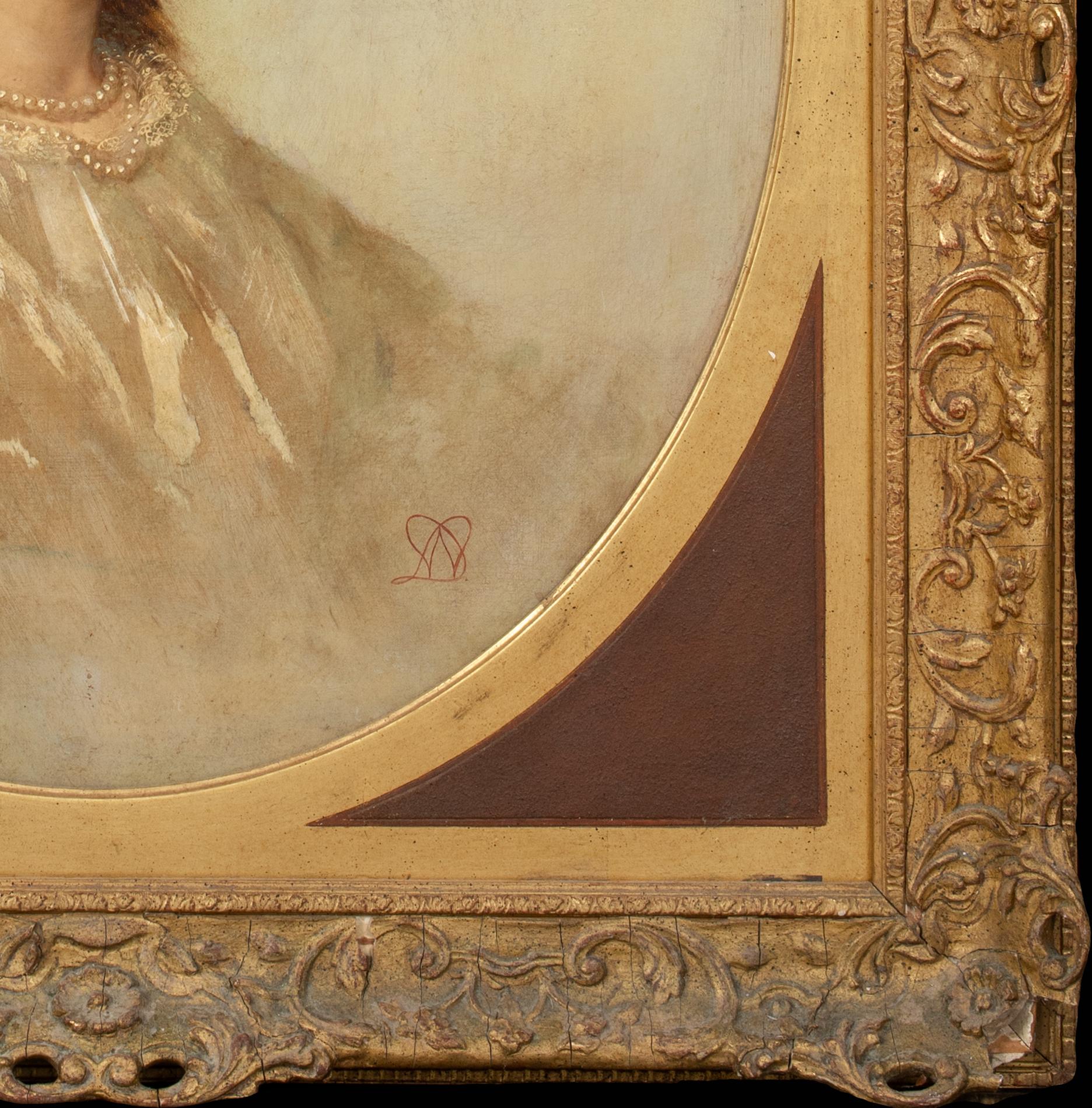 Portrait of Rebecca Solomon, 19th Century  - William Morris - signed For Sale 1