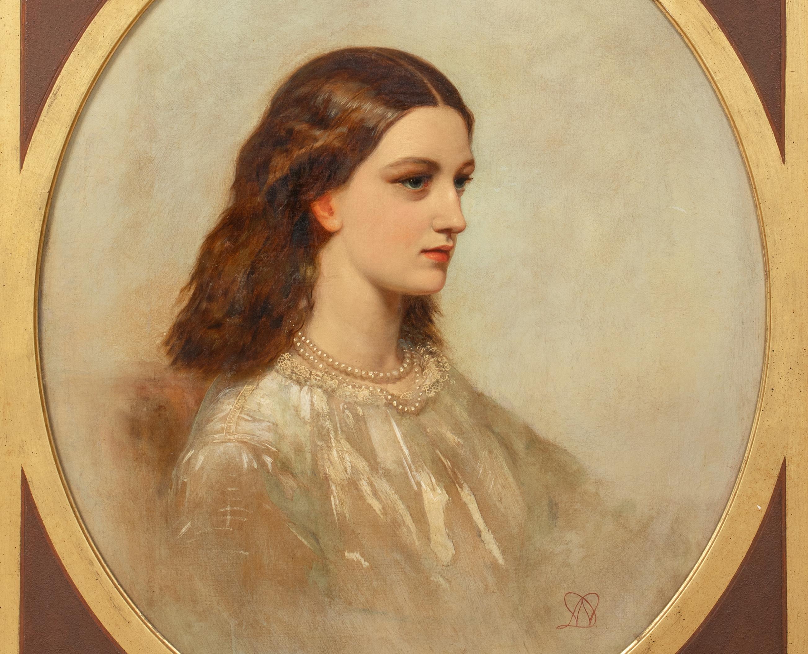 Portrait of Rebecca Solomon, 19th Century  - William Morris - signed For Sale 2