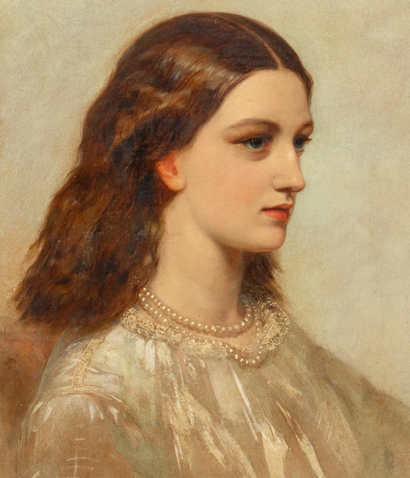 Portrait of Rebecca Solomon, 19th Century  - William Morris - signed For Sale 4