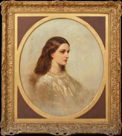 Antique Portrait of Rebecca Solomon, 19th Century  - William Morris - signed