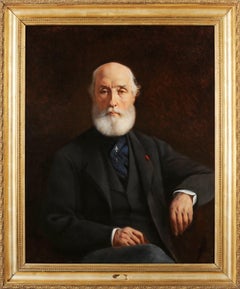 Antique Portrait of Robert Duflos de Saint-Amand (1812-1894) French consul