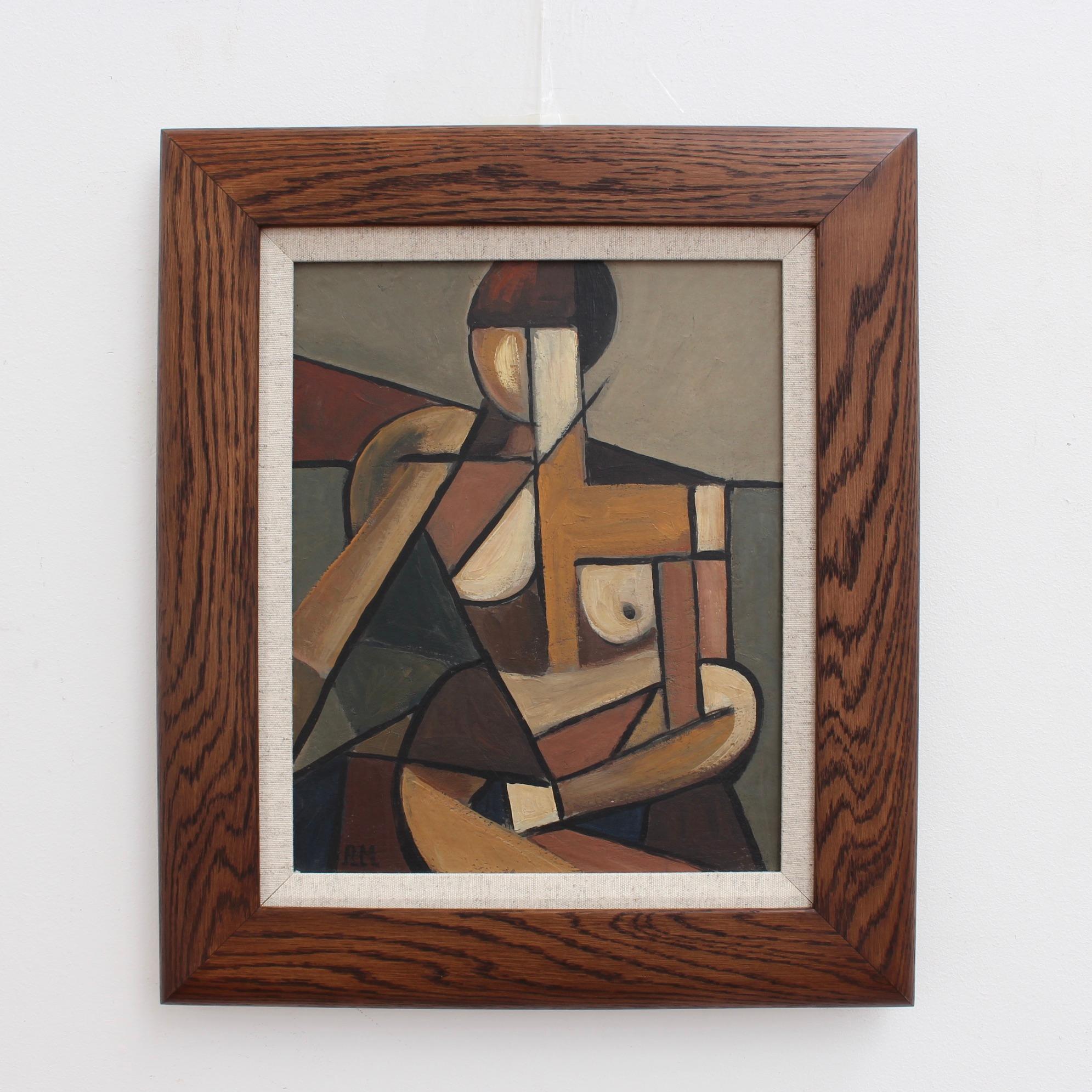 'Portrait of Seated Nude', Berlin School  - Cubist Painting by Unknown