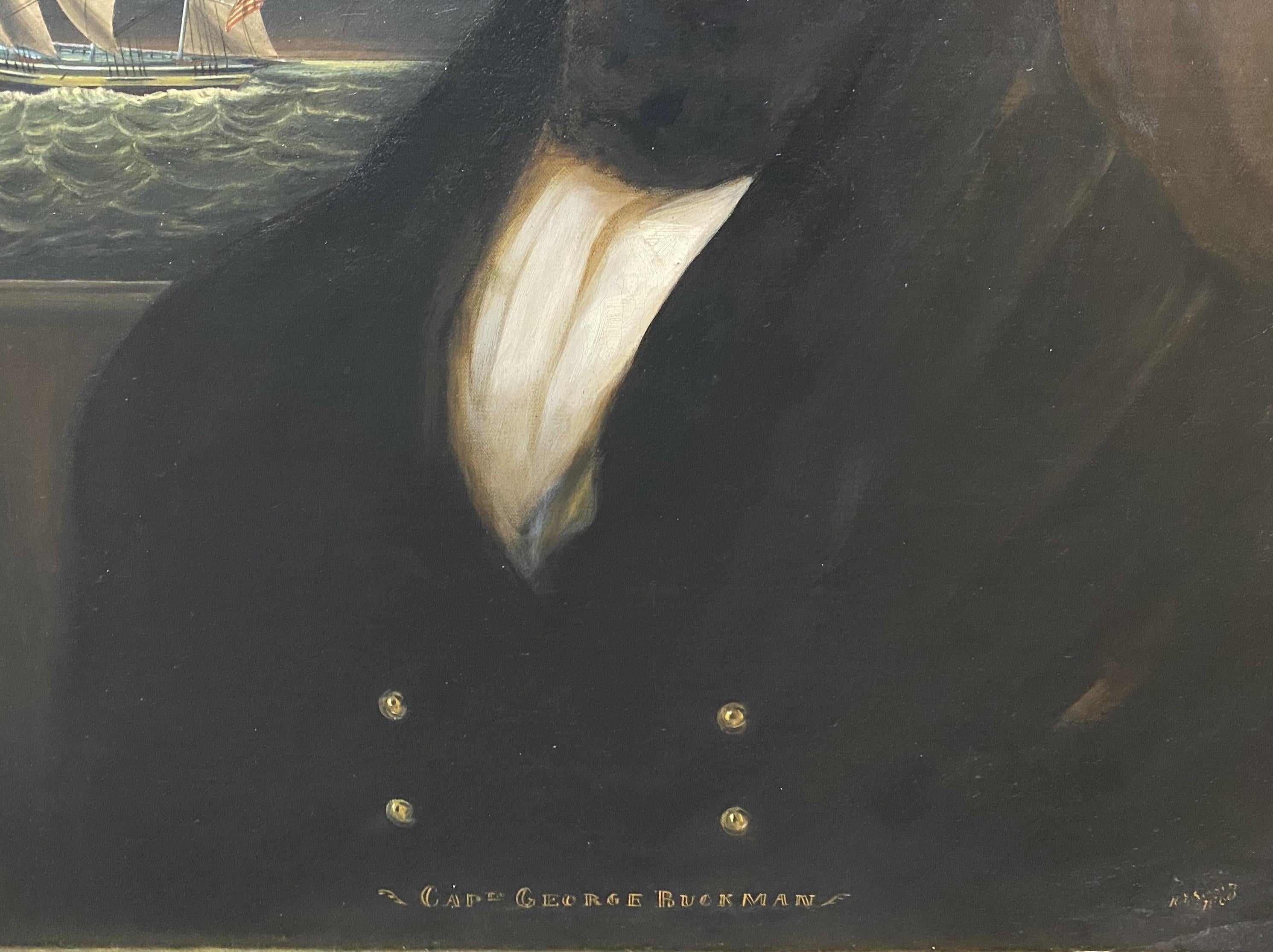 Porträt von Schiffs Kapitän George Buckman im Angebot 1