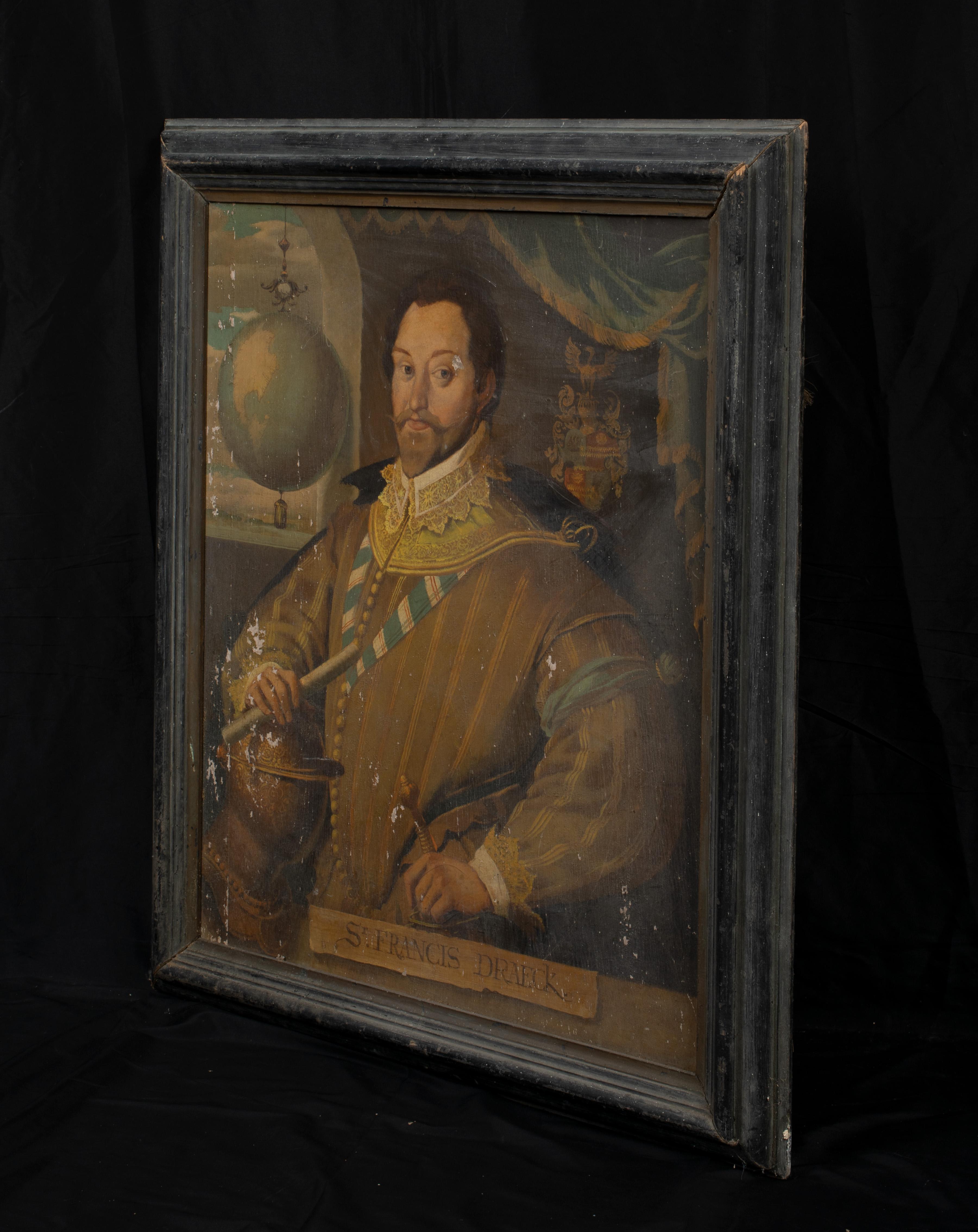 Portrait Of Sir Francis Drake (1540-1596) - Black Portrait Painting by Unknown