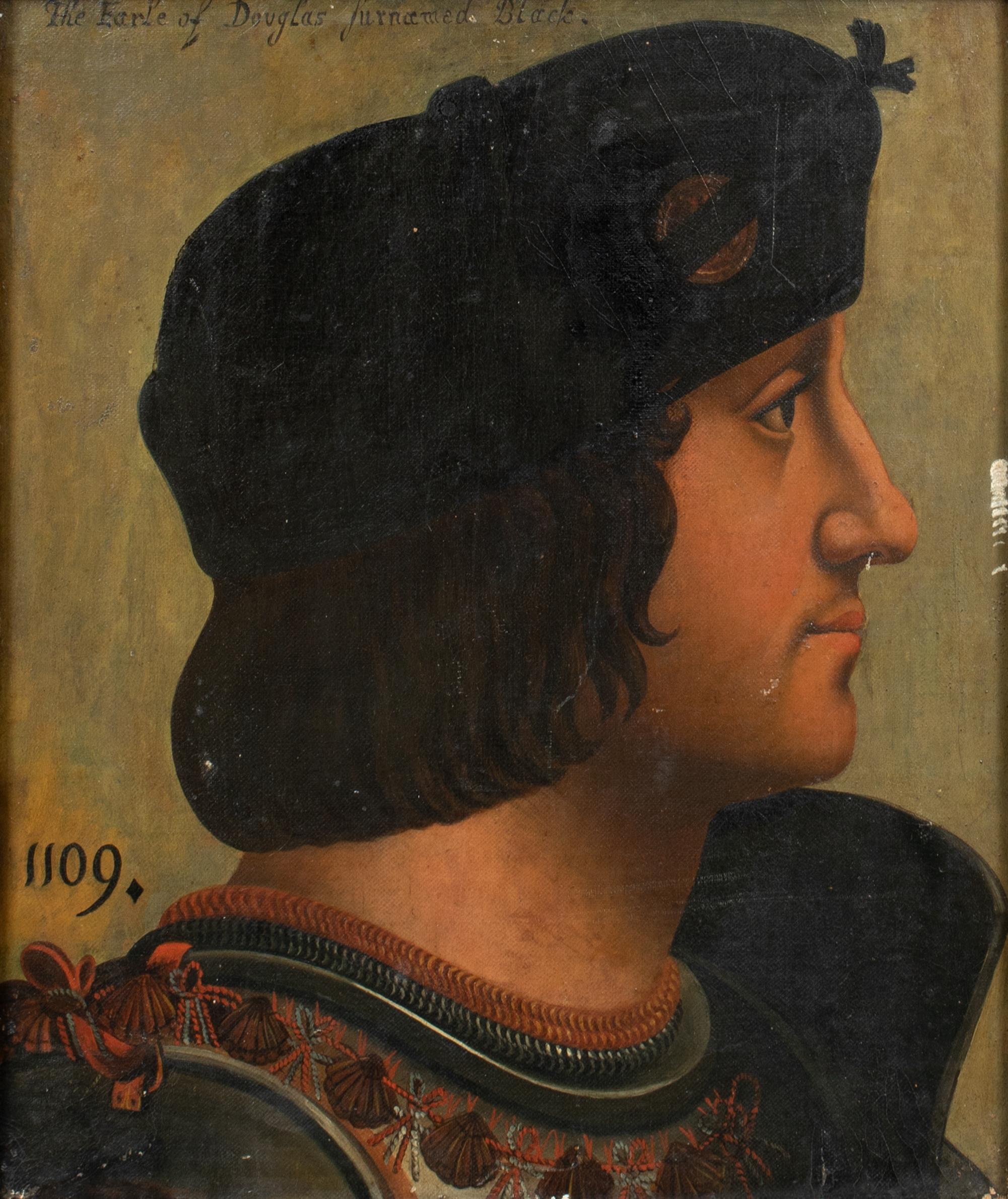Retrato de Sir James Douglas (1286-1330) Caballero escocés - Guerras de Independencia - Portrait Painting Negro de Unknown