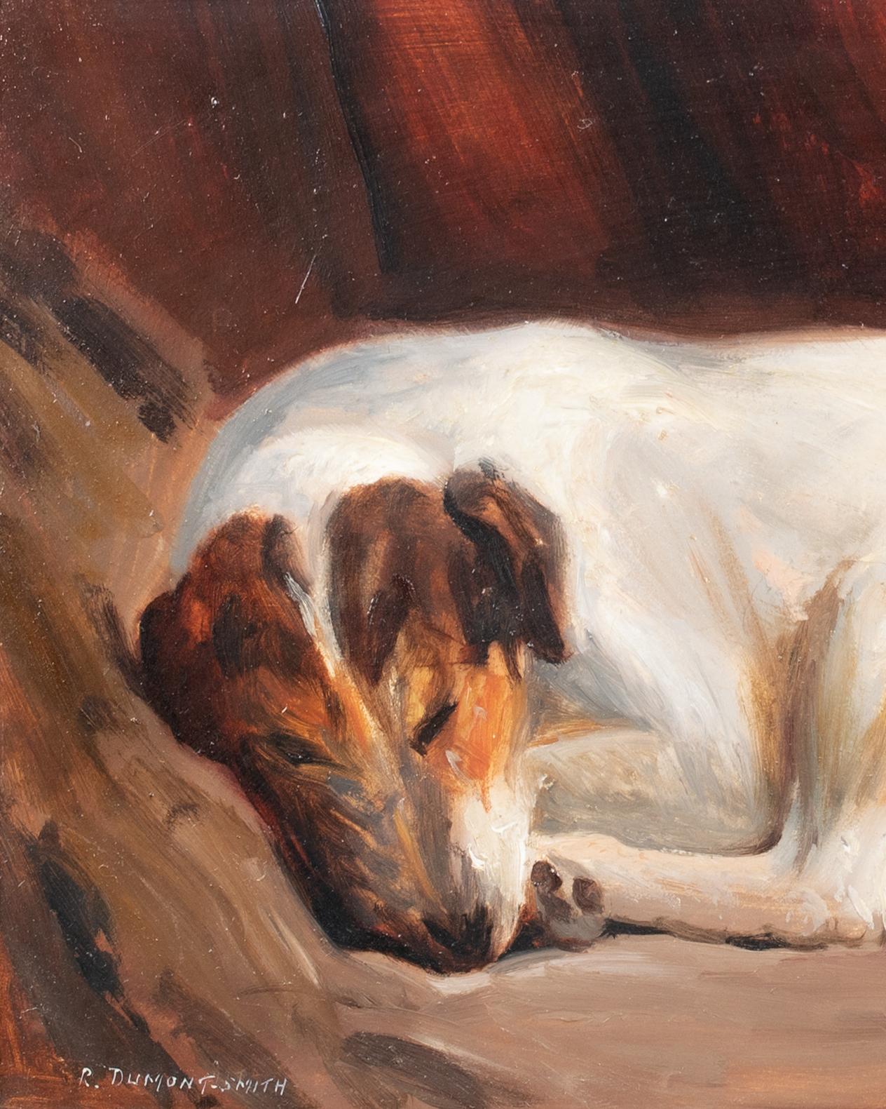 Portrait Of  Sleeping Jack Russell Terrier, circa 1900  by Robert Dumont Smith   3