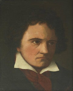 Portrait of the Composer Ludwig van Beethoven , signed with Monogram AG
