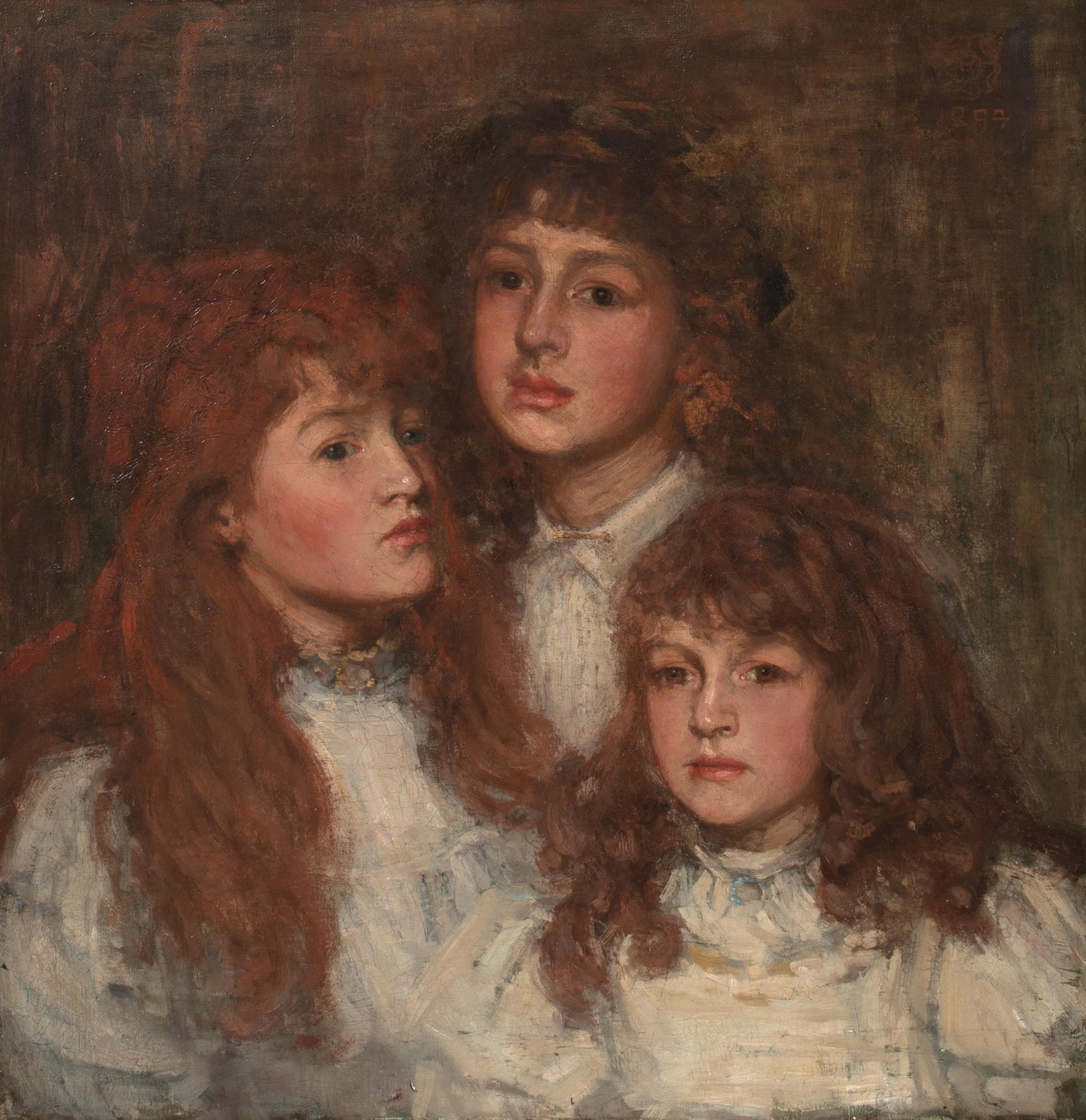 Portrait Of The Guinness Sisters, dated 1894 - Brown Portrait Painting by Unknown