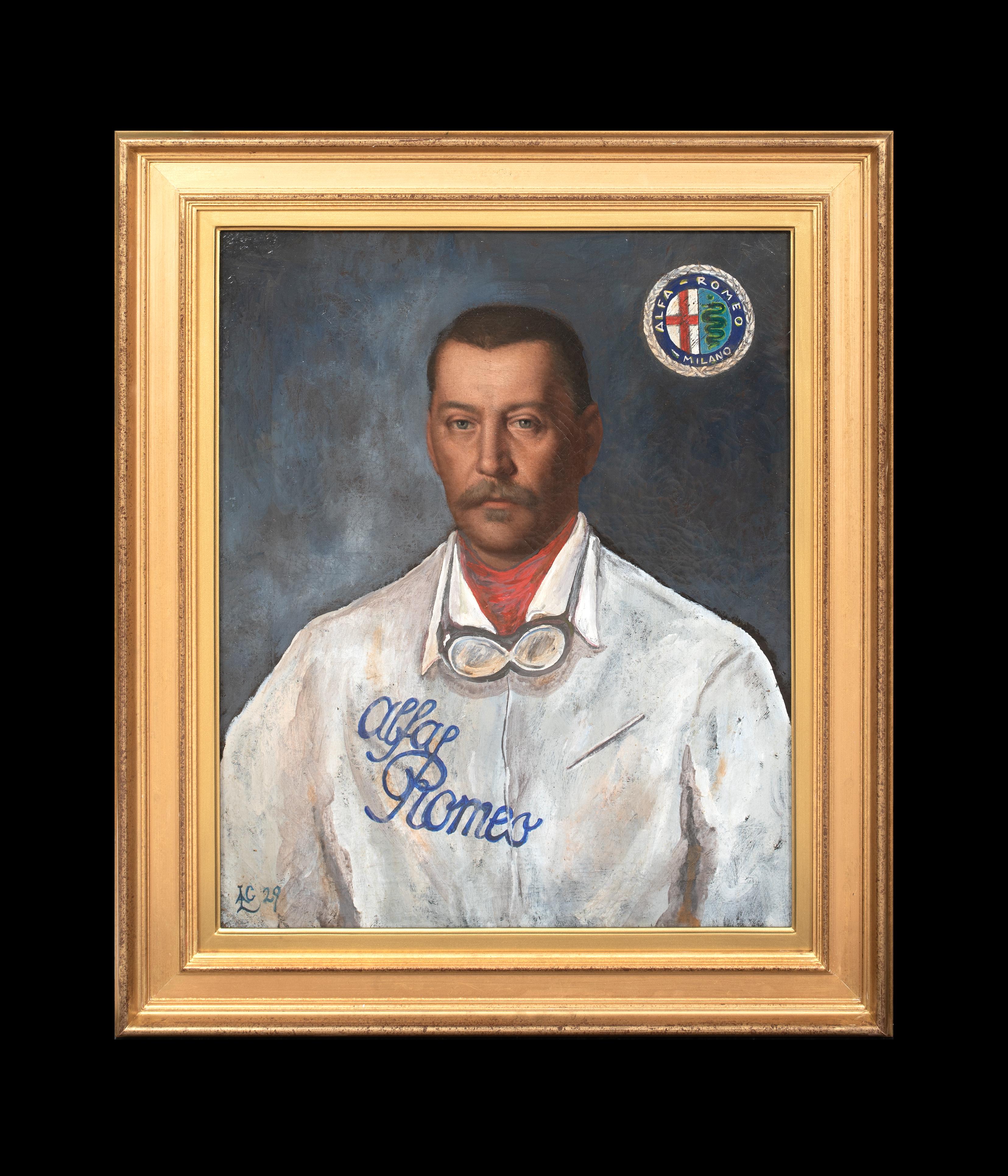 Porträt von Victor Rigal, Alfa Romeo Racing Team, datiert 1929  LAC mit Monogramm – Painting von Unknown
