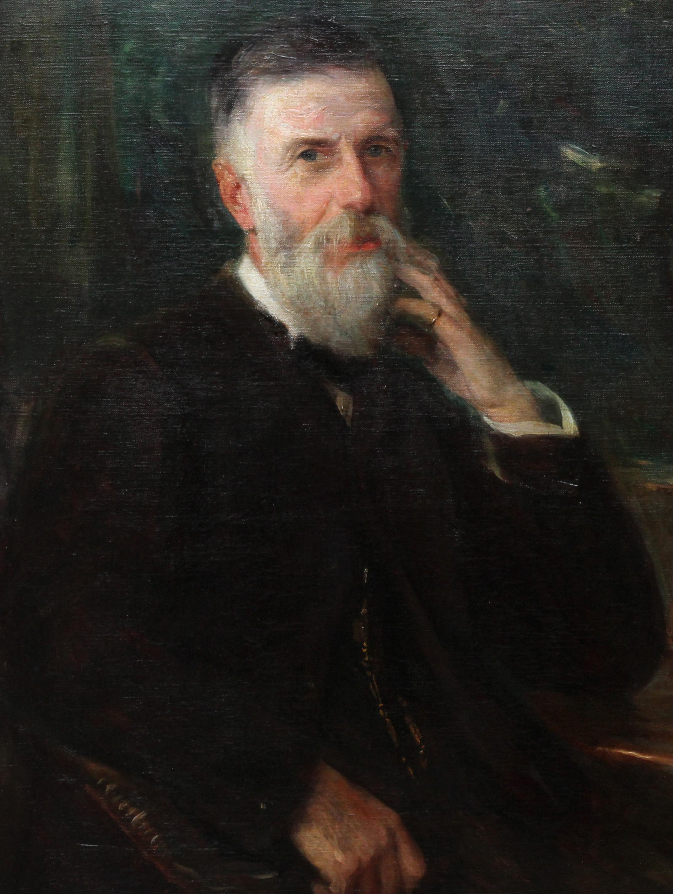 Portrait of William Broom - Scottish Edwardian art male portrait oil painting (Impressionismus), Painting, von Unknown