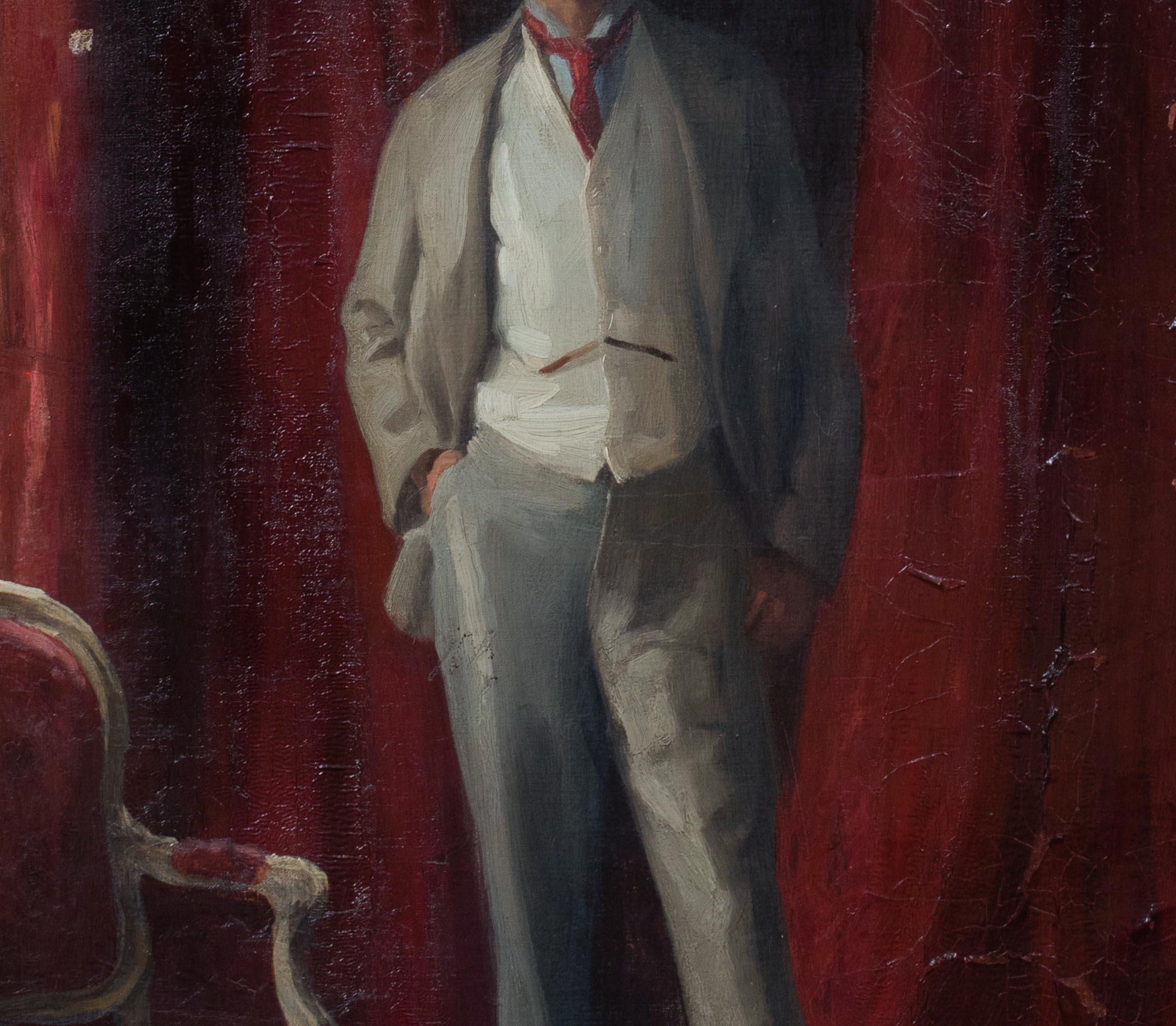 Portrait Of William Burdon-Muller, Santiago, Chile, dated 1899 - Black Portrait Painting by Unknown