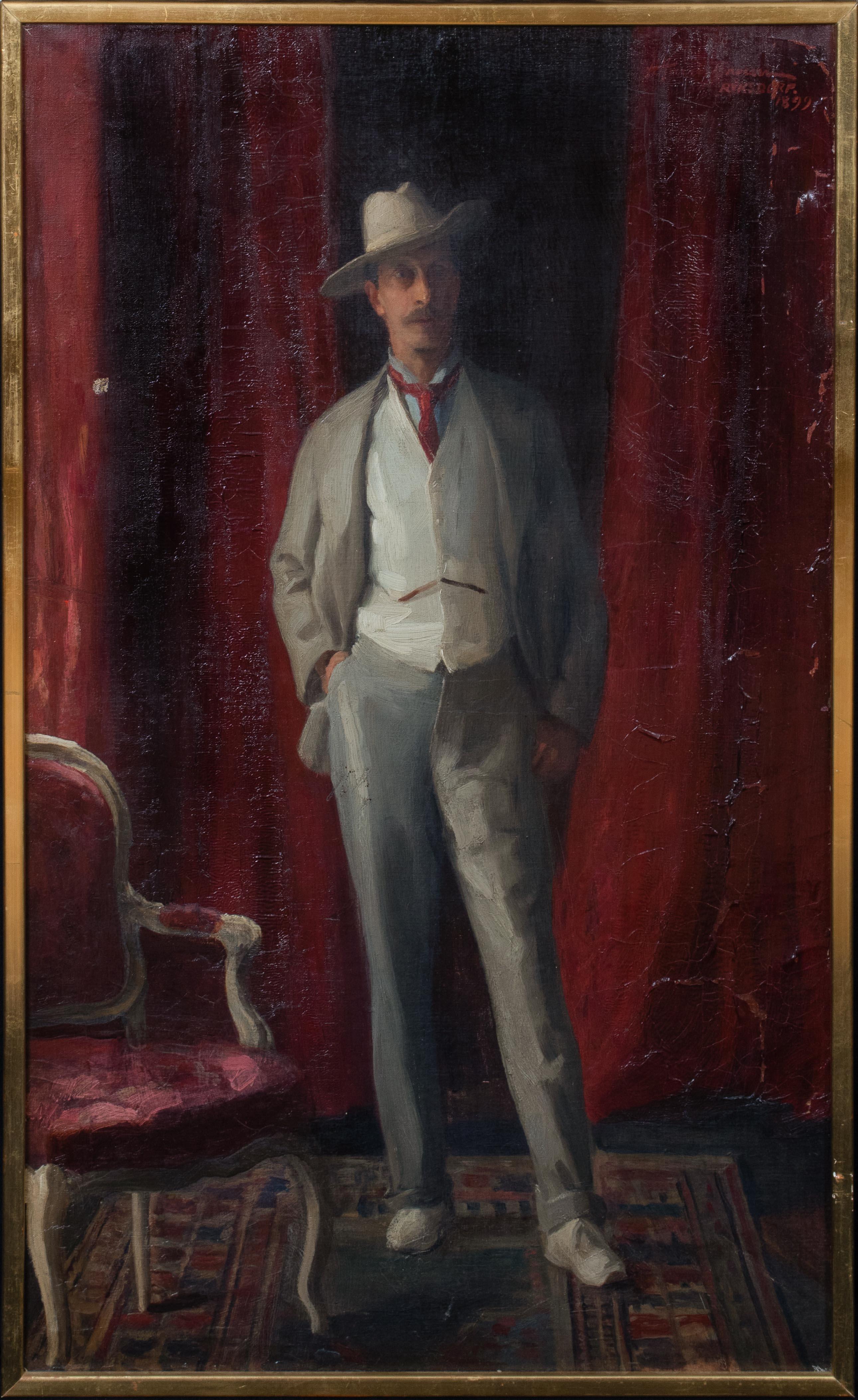Unknown Portrait Painting - Portrait Of William Burdon-Muller, Santiago, Chile, dated 1899