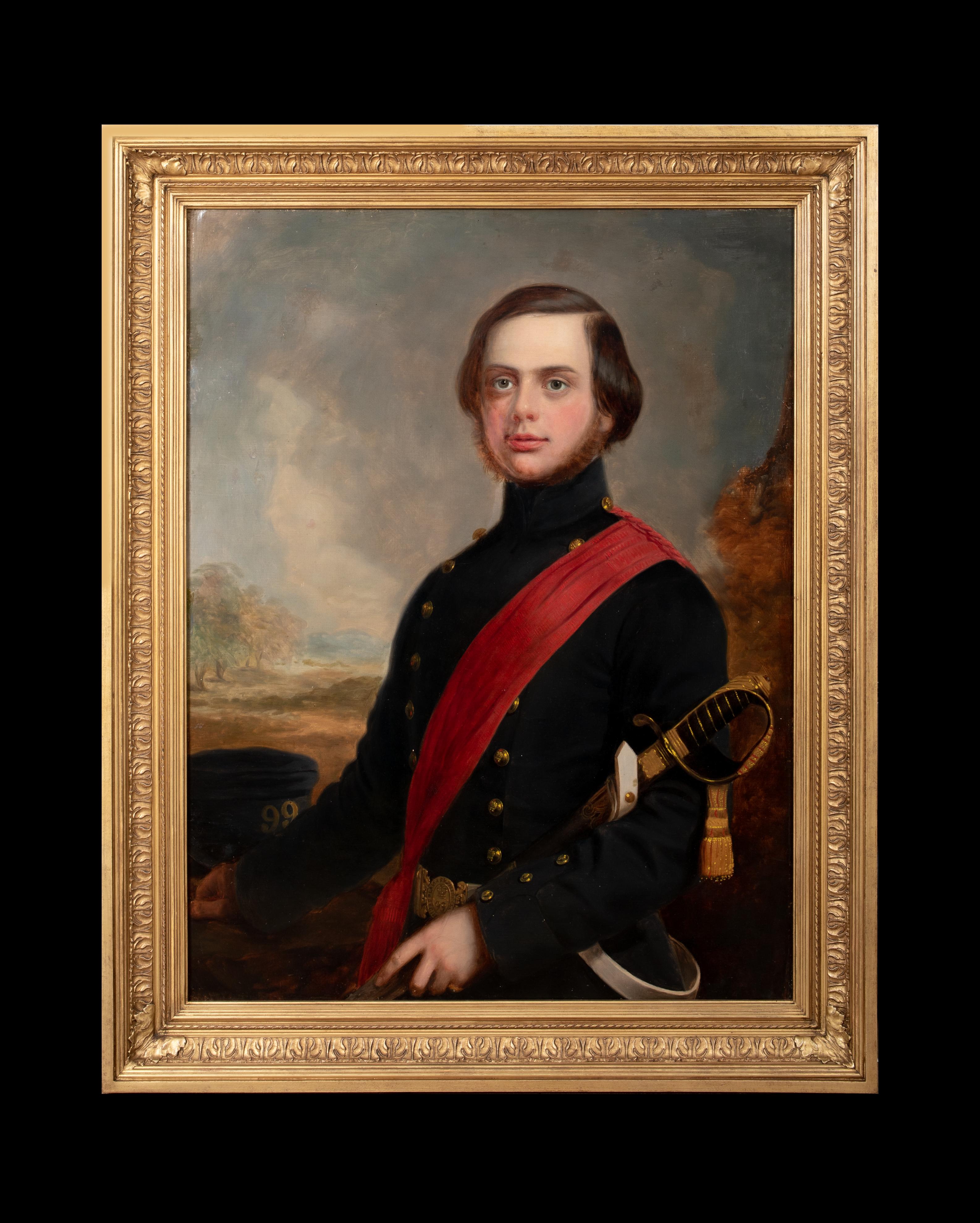 Portrait of William J Kempton Of The 99th Lanarkshire Regiment Of The Foot - Painting by Unknown
