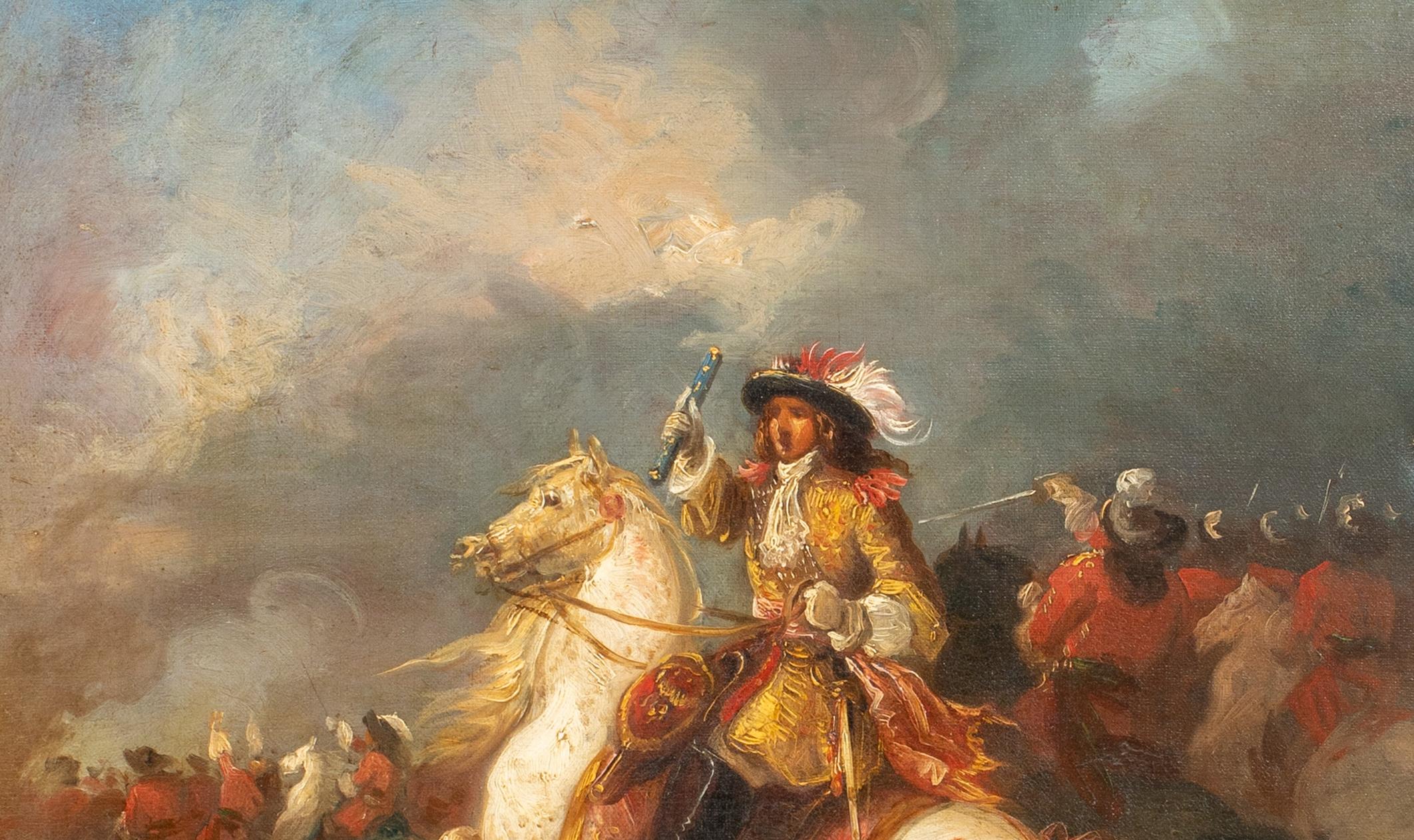 Portrait Of William Of Orange (1650-1702) At The Battle Of The Boyne, 1690

18th Century, English School 

Large 18th Century English School portrait of William III of Orange at The Battle Of The Boyne, oil on canvas. Excellent quality and condition