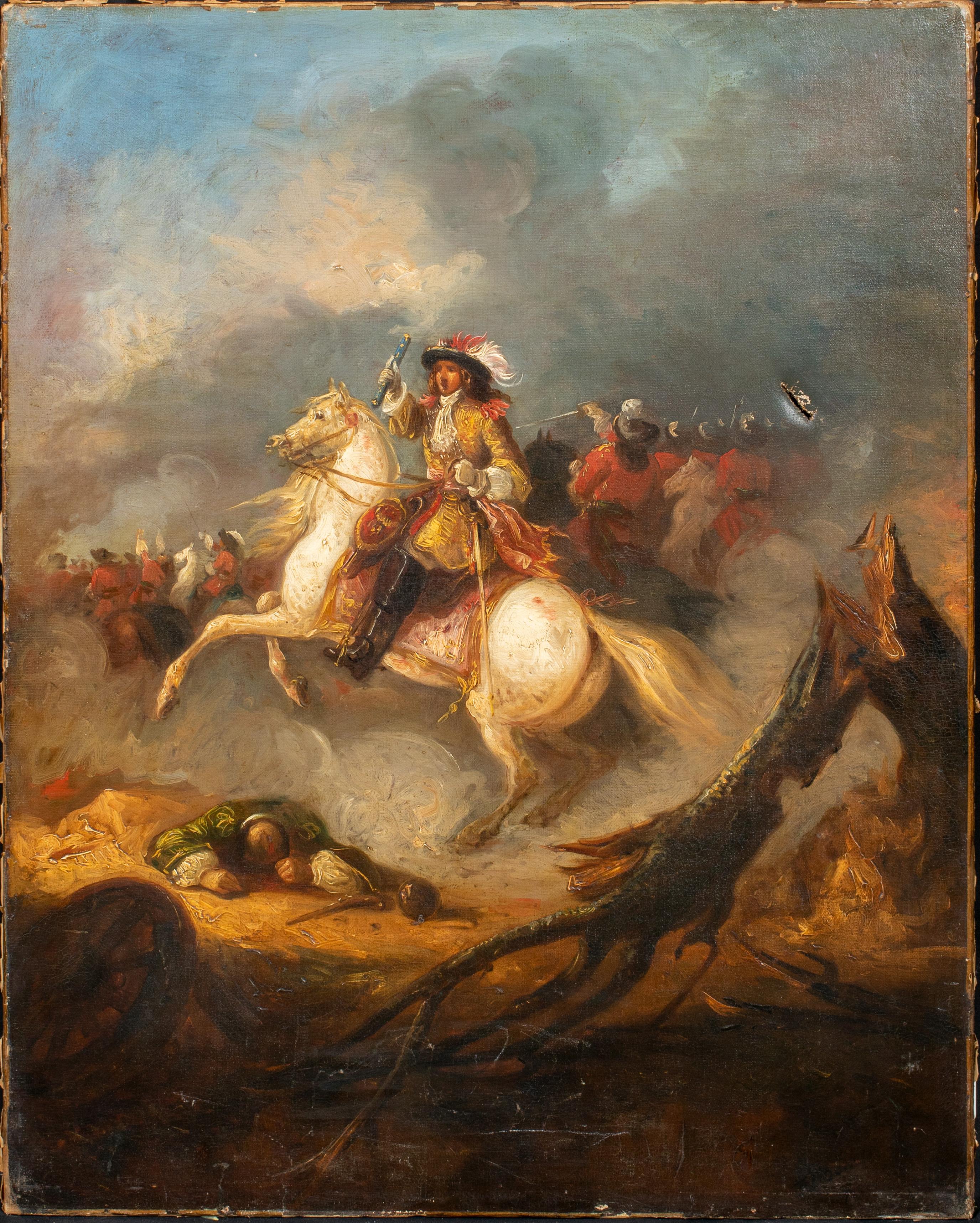 Unknown Portrait Painting - Portrait Of William Of Orange (1650-1702) At The Battle Of The Boyne, 1690 