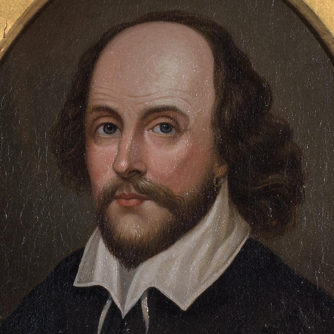 Portrait de William Shakespeare, peinture à l'huile du XIXe siècle - Painting de Unknown