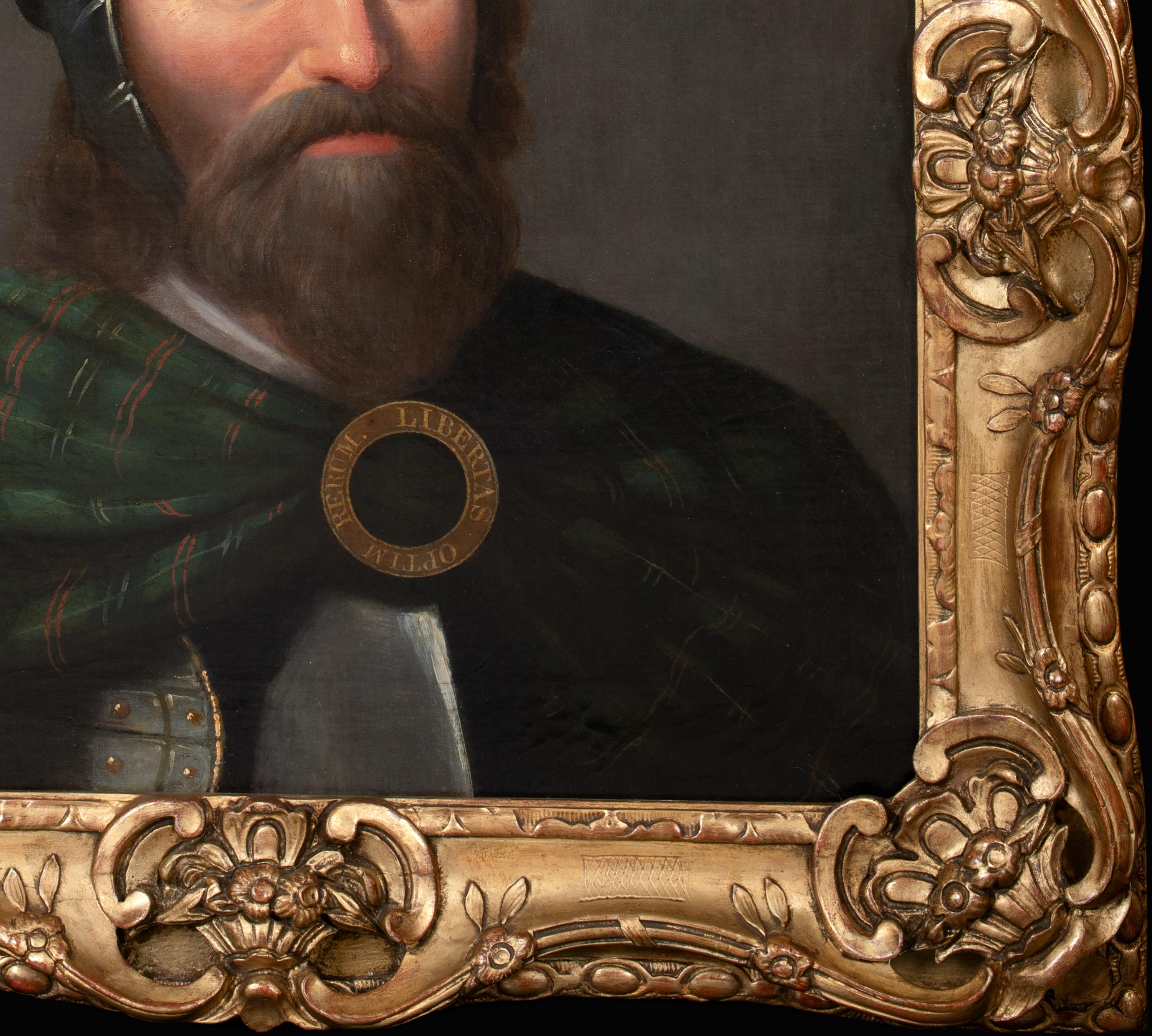Portrait Of William Wallace (1270-1305), circa 1700

European School  - original early 

Large 17th/18th Century European School portrait of Scottish Knight William Wallace, oil on canvas laid to panel. Excellent quality and condition rare early