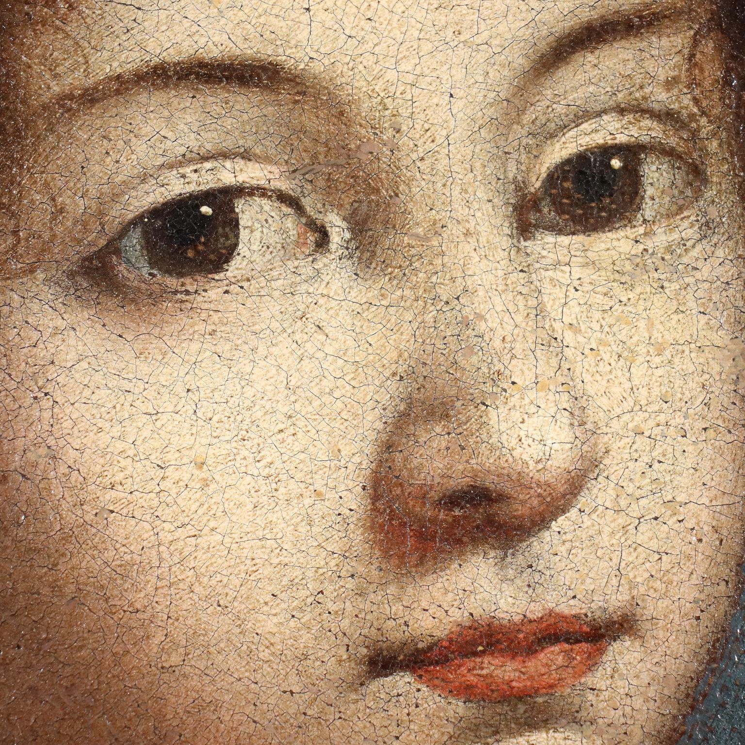 Ritratto di donna con manicotto, XVIII secolo - Portrait Painting Marrone di Unknown