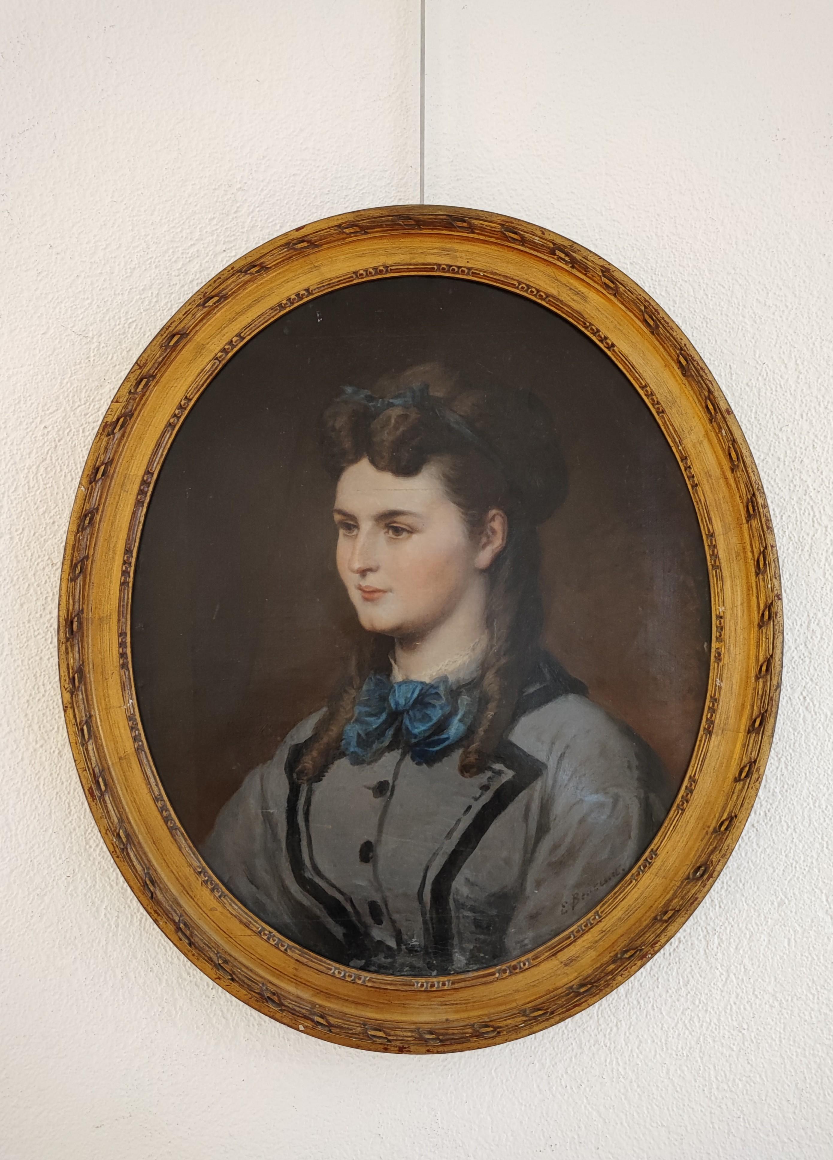 Portrait of young girl  - Painting by Unknown