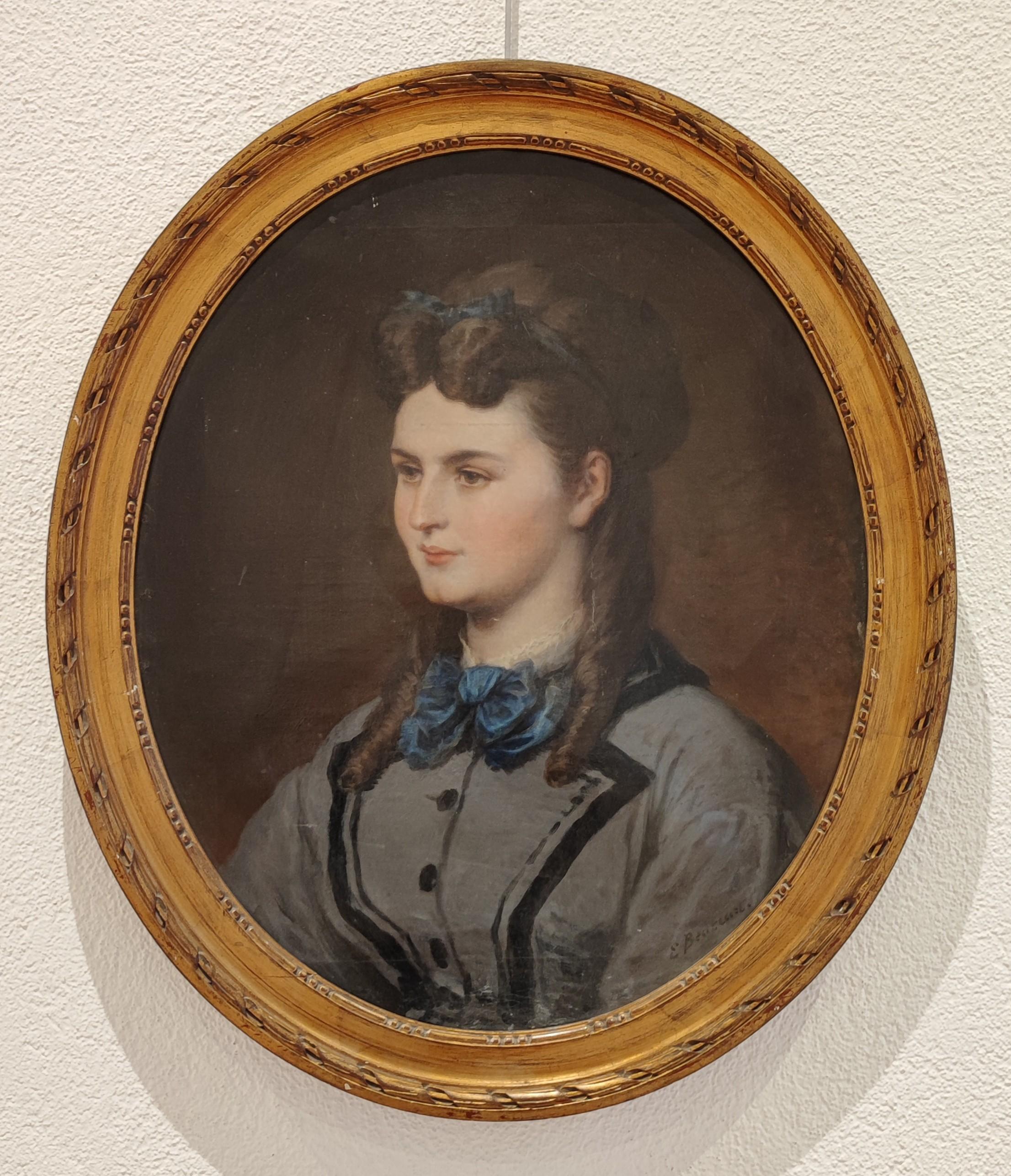 Retrato de chica joven - Portrait Painting Negro de Unknown