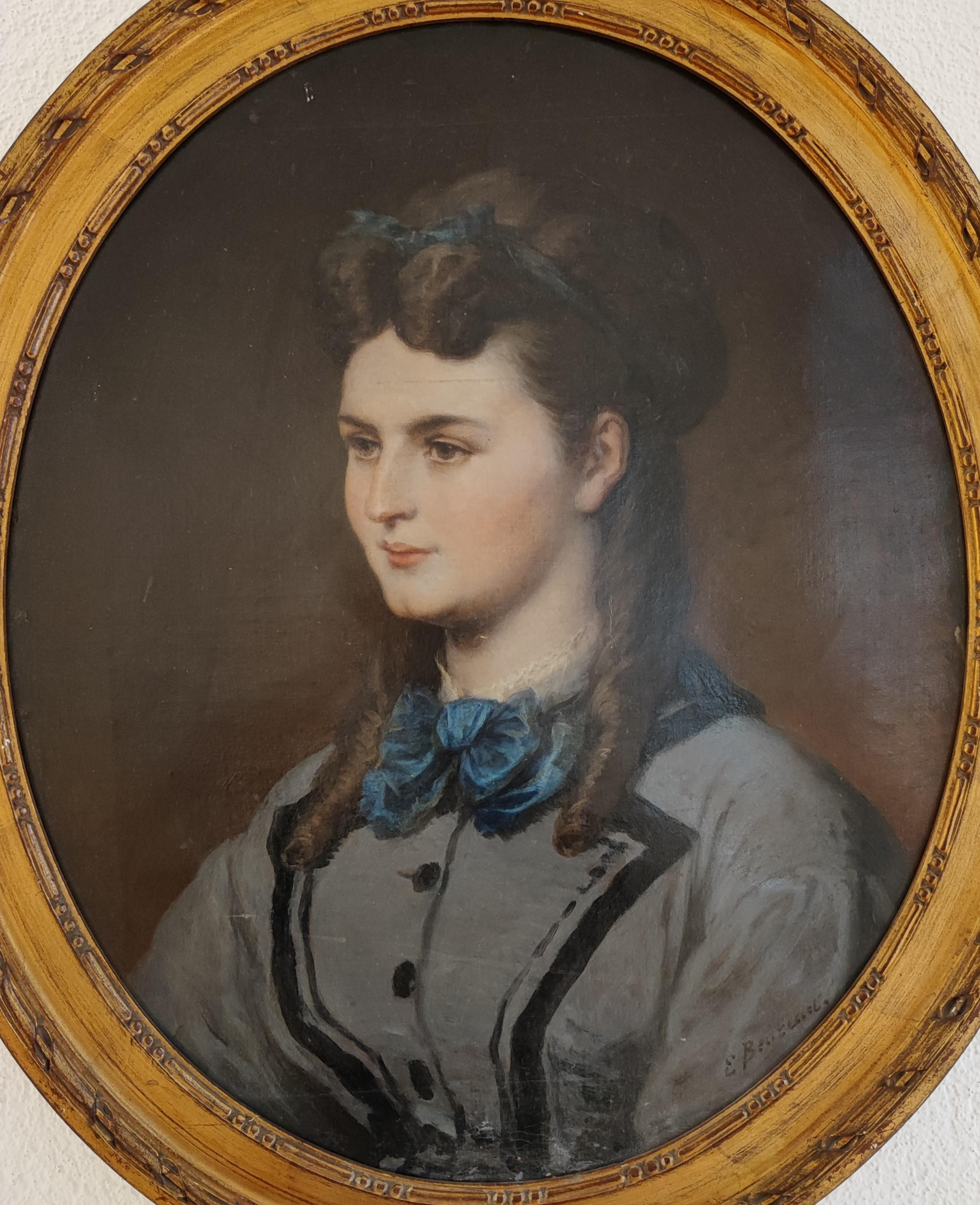 Unknown Portrait Painting - Portrait of young girl 