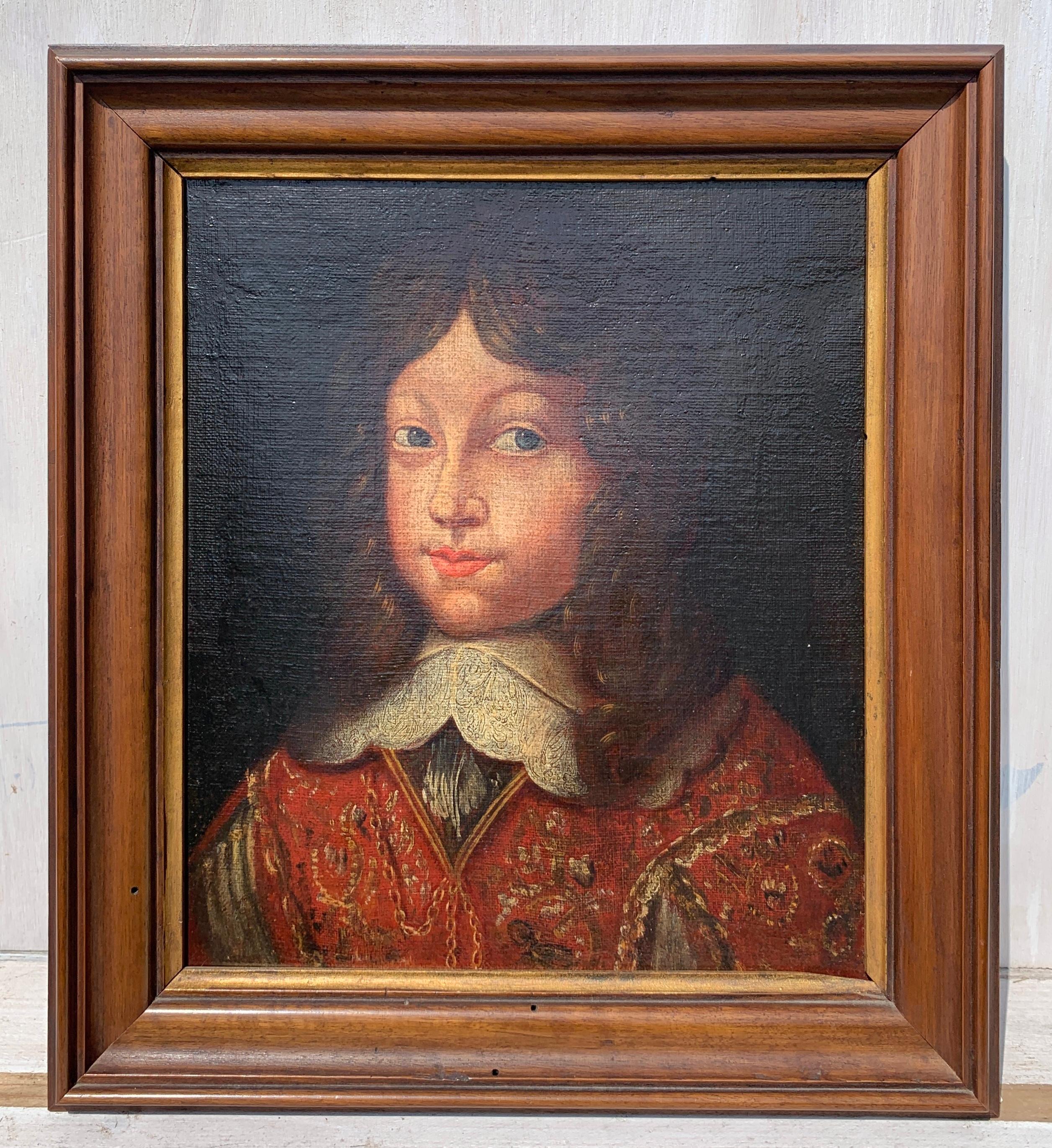 Retratista (escuela italiana) - Pintura de figuras del siglo XVIII - Joven príncipe - Painting de Unknown
