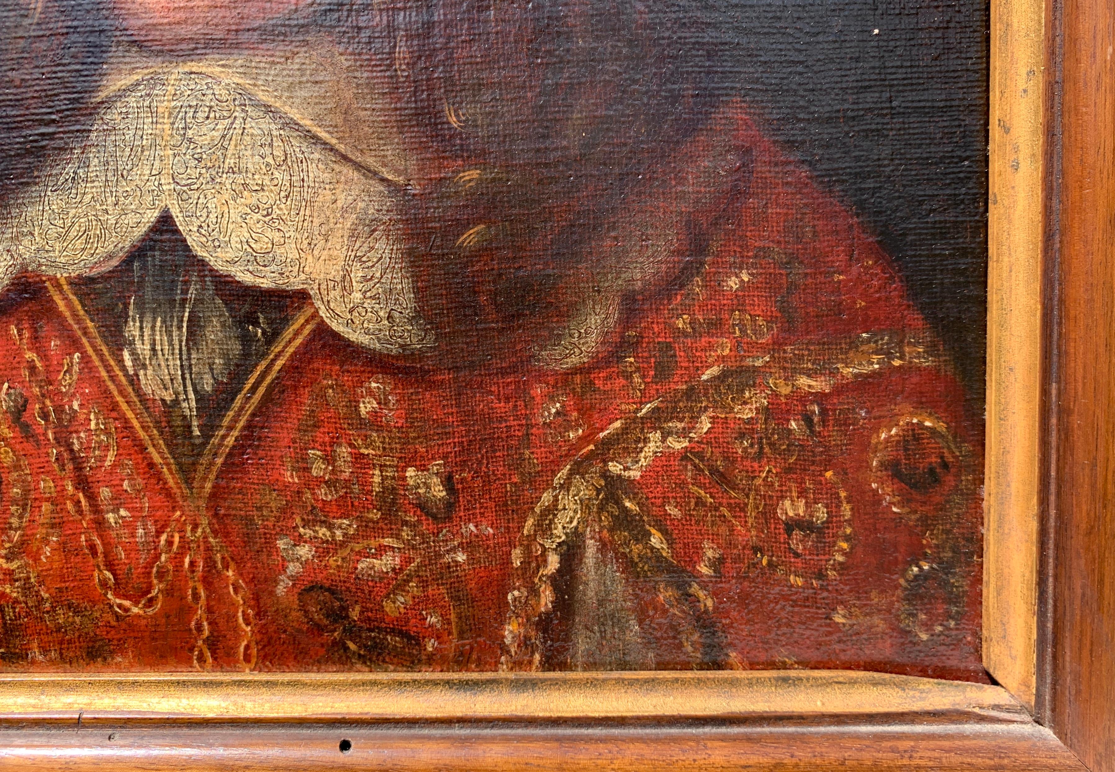 Pintor italiano (siglo XVIII) - Retrato de un principito.

37,5 x 33 cm sin marco, 46 x 41,5 cm con marco.

Óleo antiguo sobre lienzo, en marco de madera.

Informe de estado: Lona forrada. Buen estado de conservación de la superficie pictórica, hay