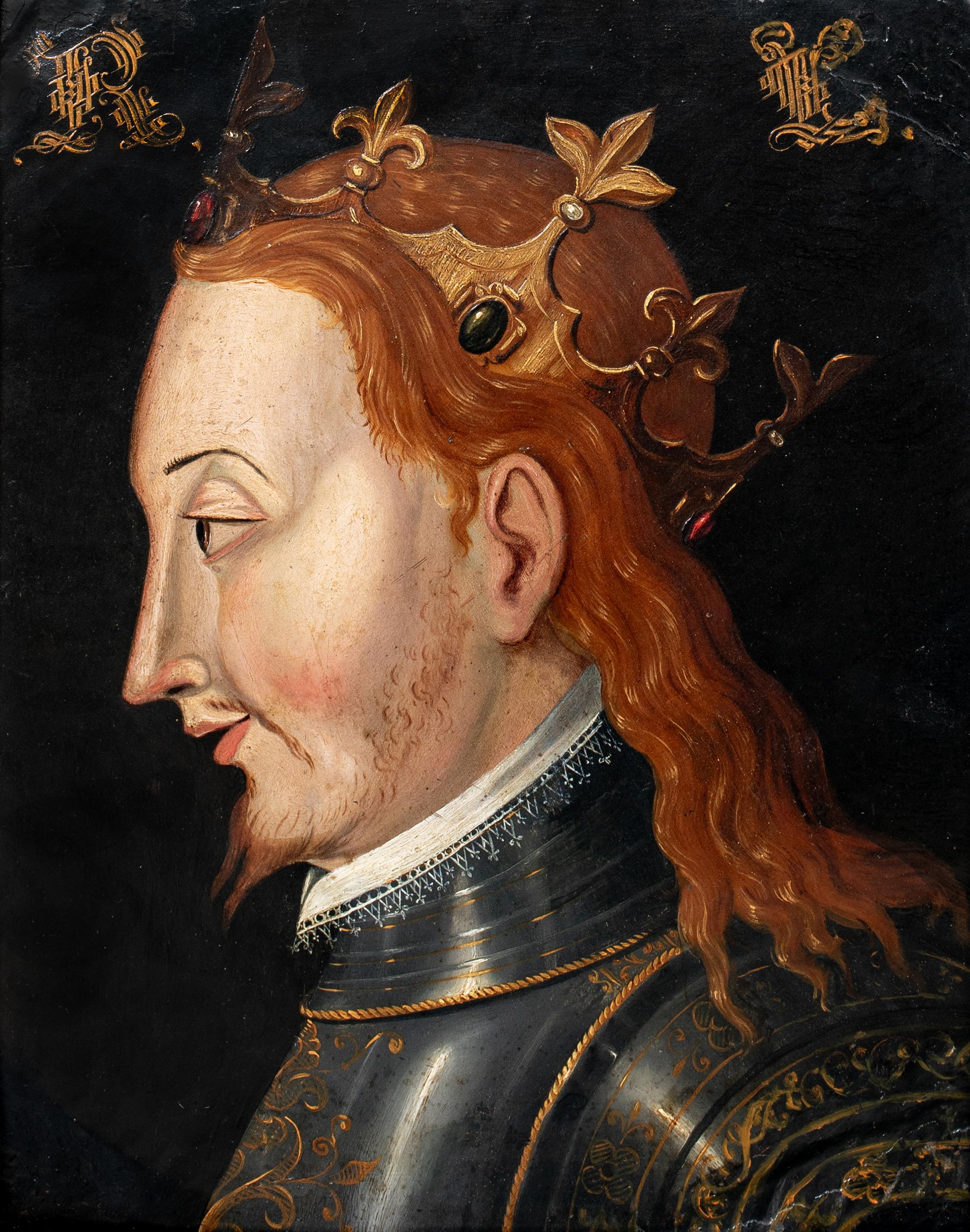 Ritratto di Riccardo I re d'Inghilterra, Richard Cœur de Lion  (1157-1199), XVI secolo

Importante olio precoce su rame

Grande ritratto inglese del XVI secolo di Re Riccardo I, noto come Riccardo Cuor di Leone, olio su pannello di rame. Importante