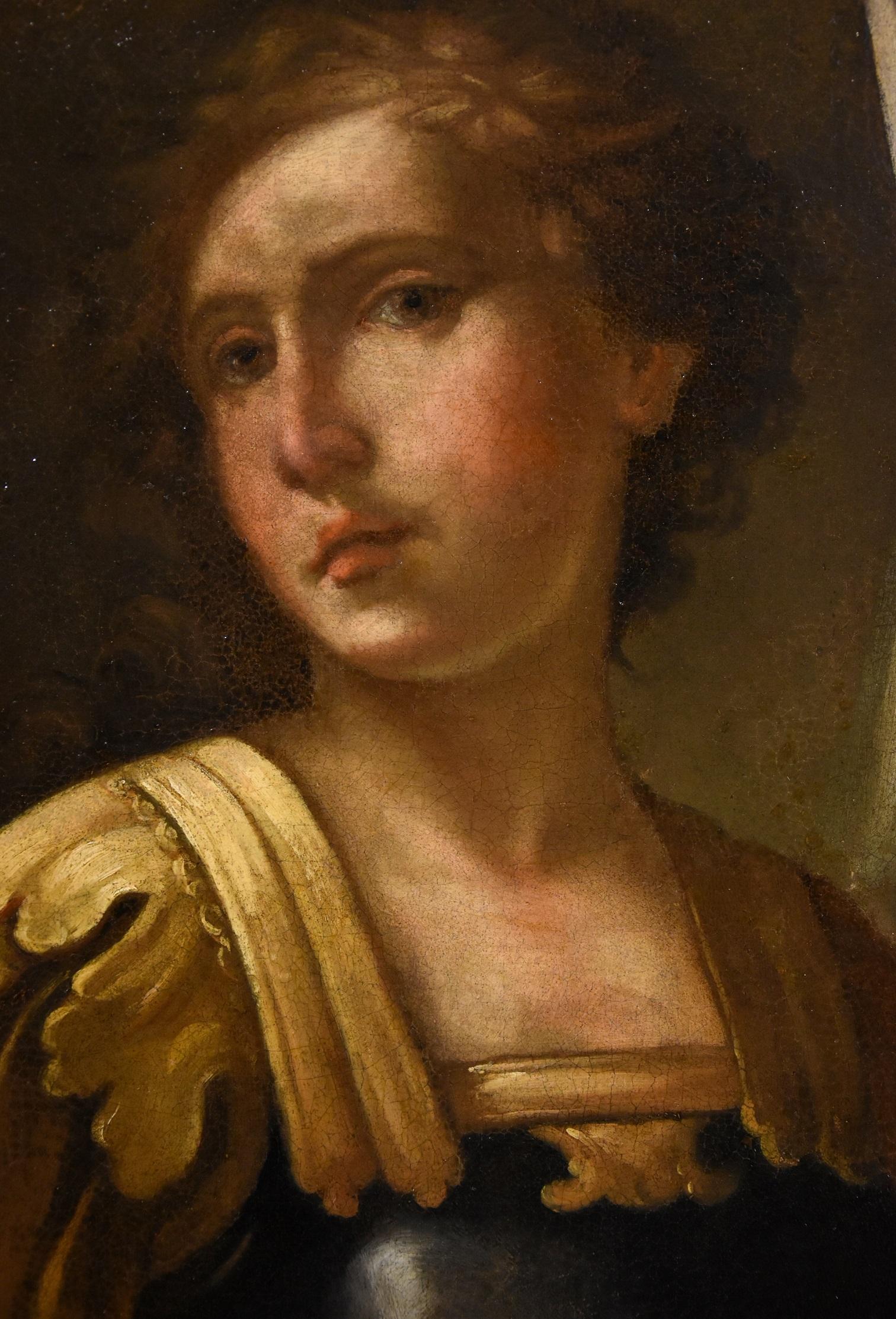 Portrait Saint George Paint Oil on canvas Old master 17th CEntury Italian Art 1