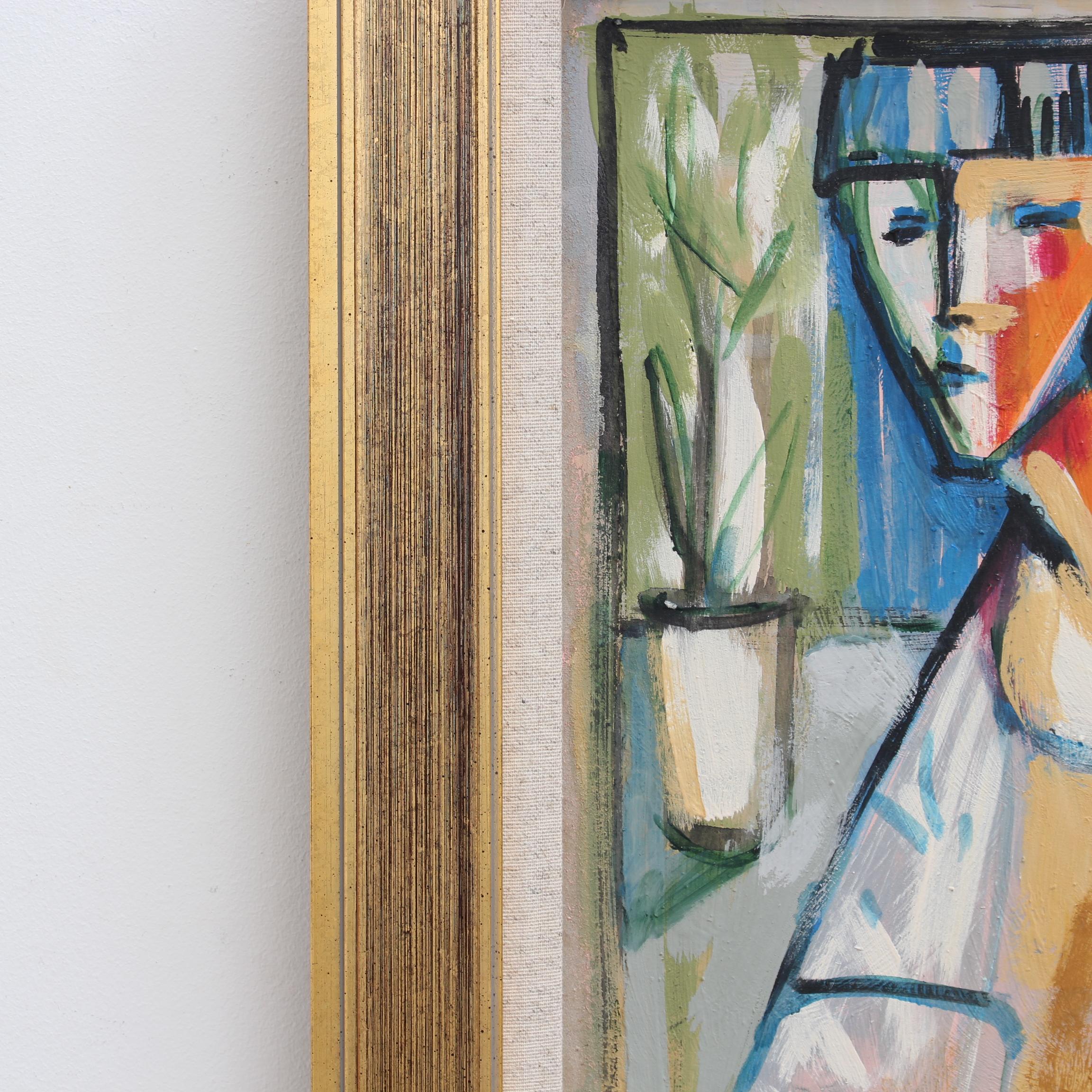 Portraits of Timeless Expressions No. 1 Florentine School (circa 1980s-90s) - Brown Abstract Painting by Unknown