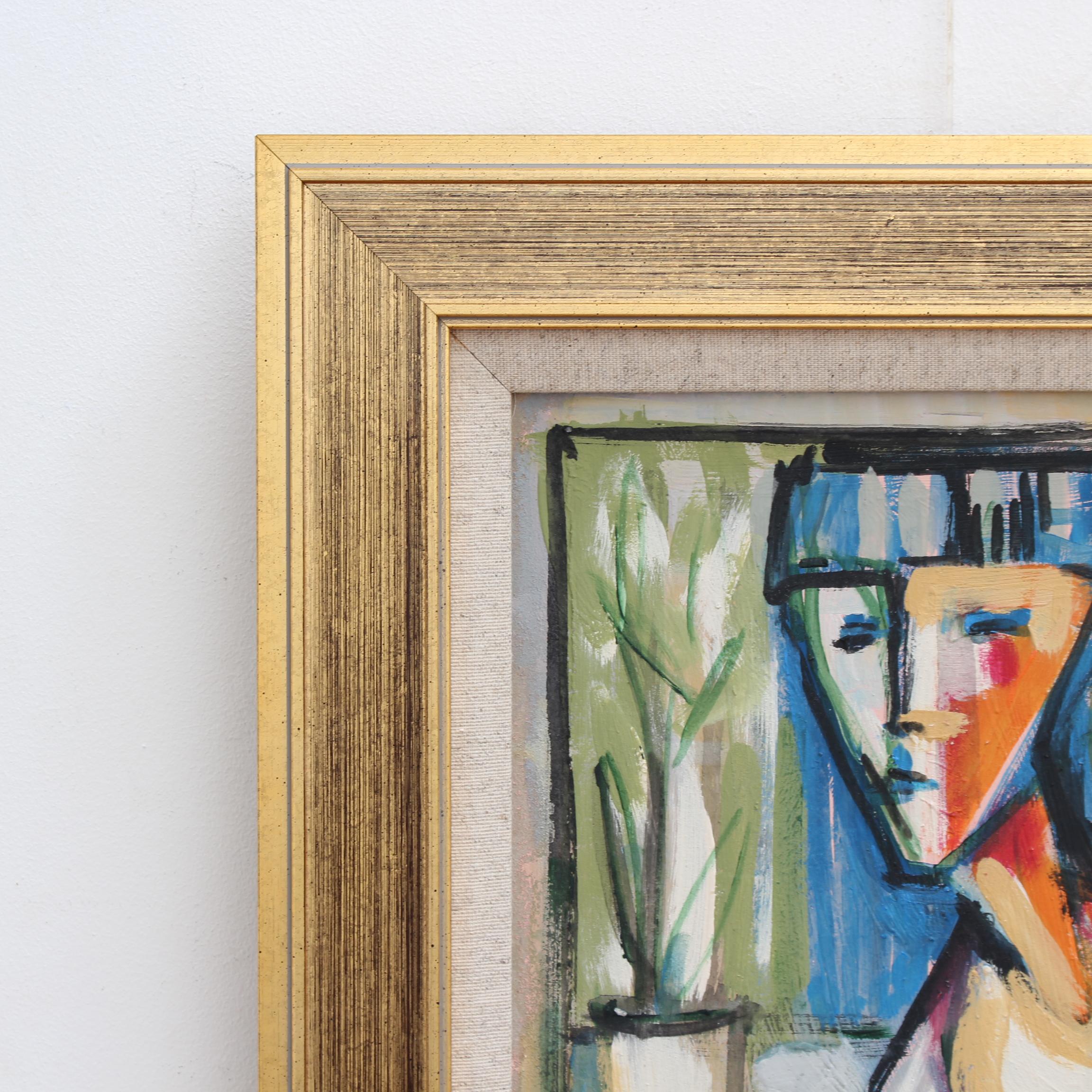 'Portraits of Timeless Expressions No. 1', oil on board, Italian School (circa 1980s-90s). This gallery has acquired a number of paintings through an intermediary of an ageing art professor from the Istituto di Arte di Porta Romana, Florence, Italy.