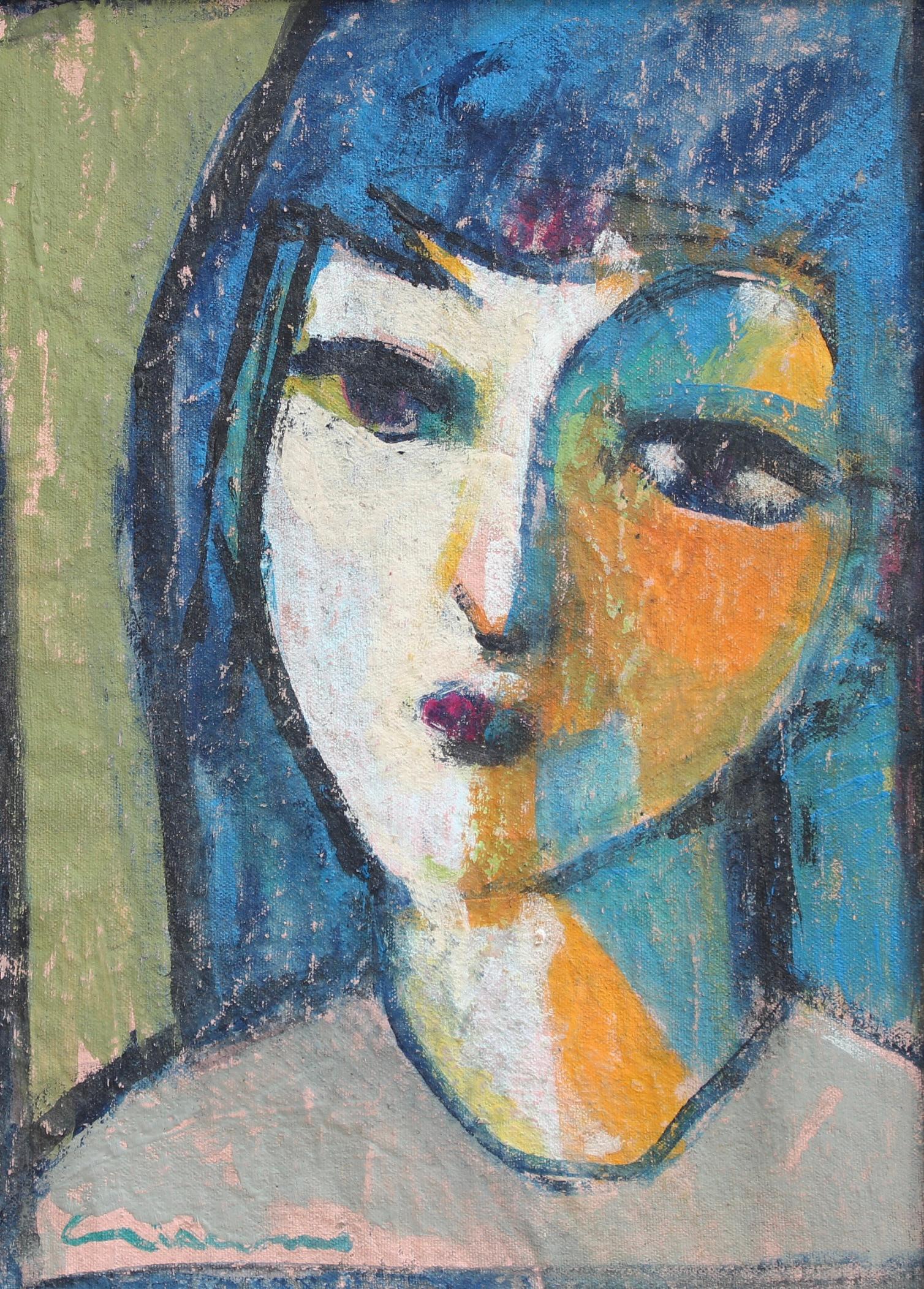 Portraits of Timeless Expressions No. 10 Florentine School (circa 1980s-90s) - Painting by Unknown