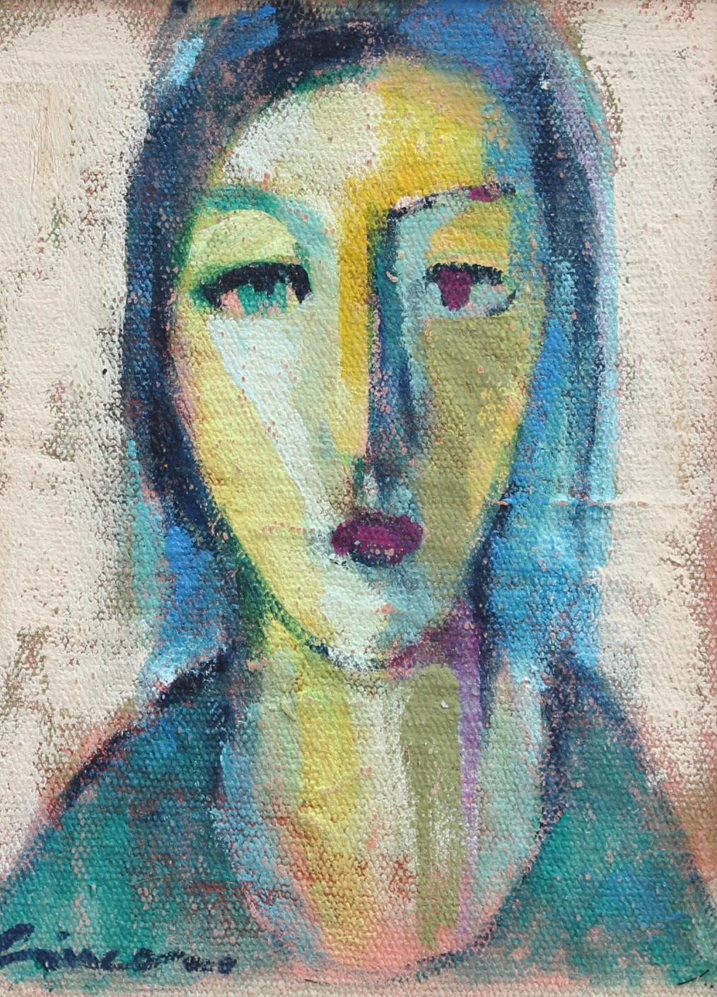 Portraits of Timeless Expressions No. 14 Florentine School (circa 1980s-90s) - Painting by Unknown