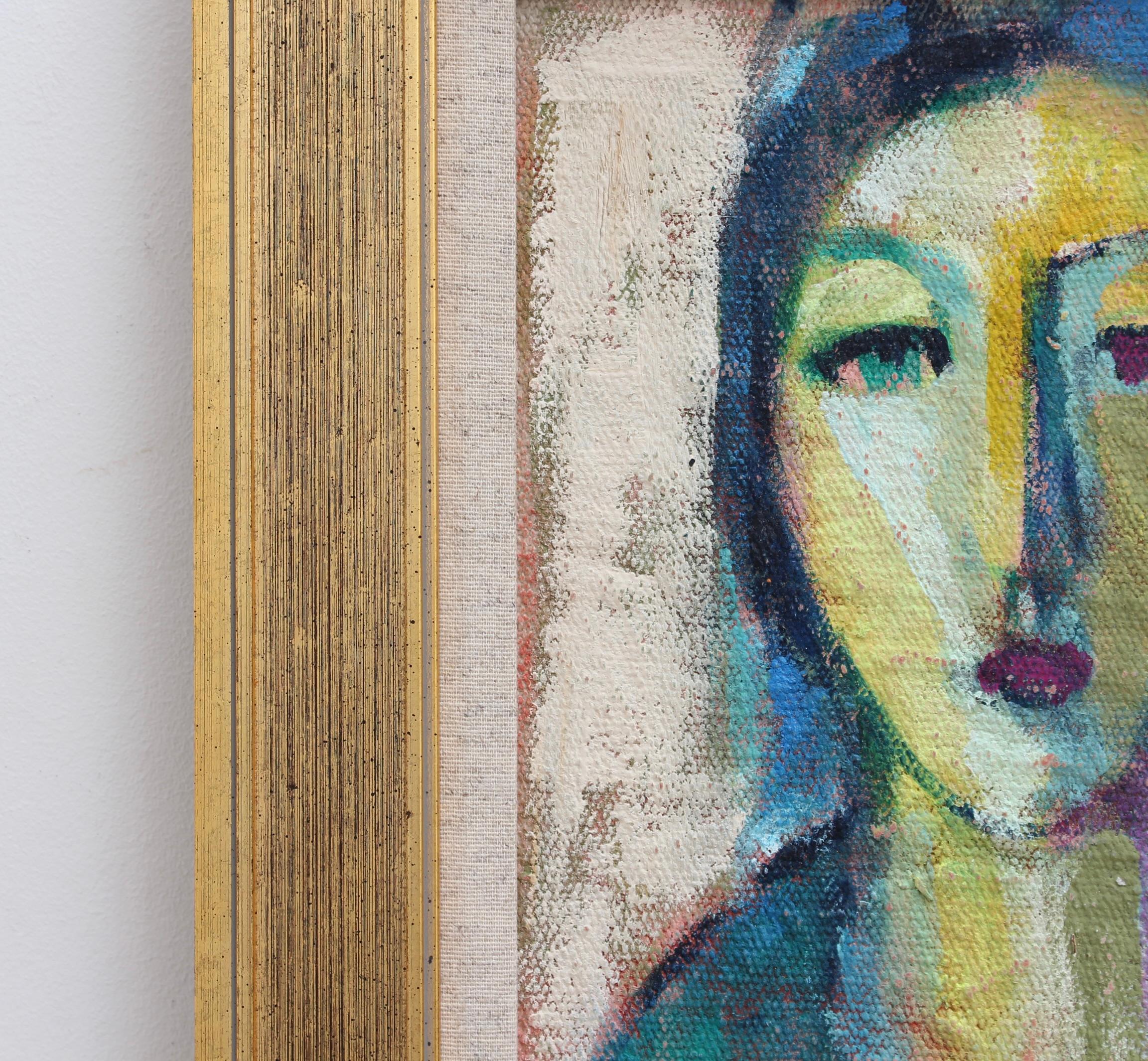 Portraits of Timeless Expressions No. 14 Florentine School (circa 1980s-90s) - Brown Abstract Painting by Unknown