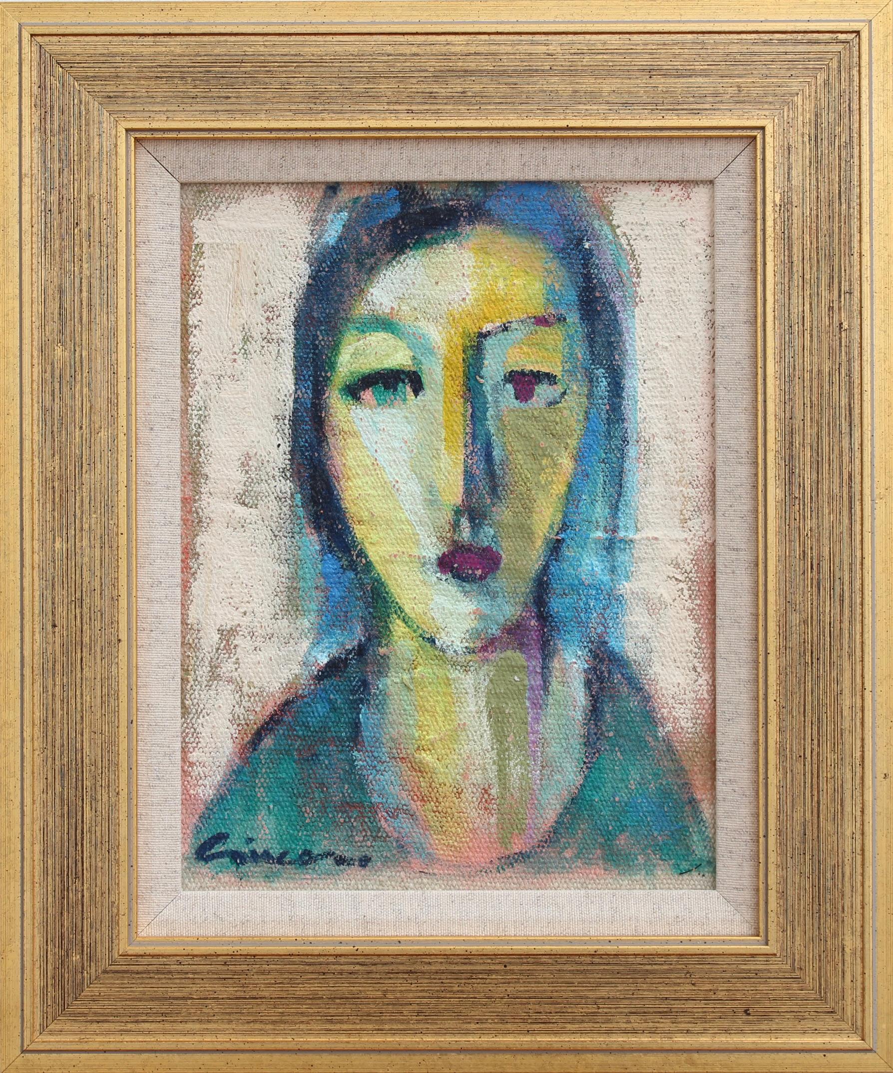 Unknown Abstract Painting - Portraits of Timeless Expressions No. 14 Florentine School (circa 1980s-90s)