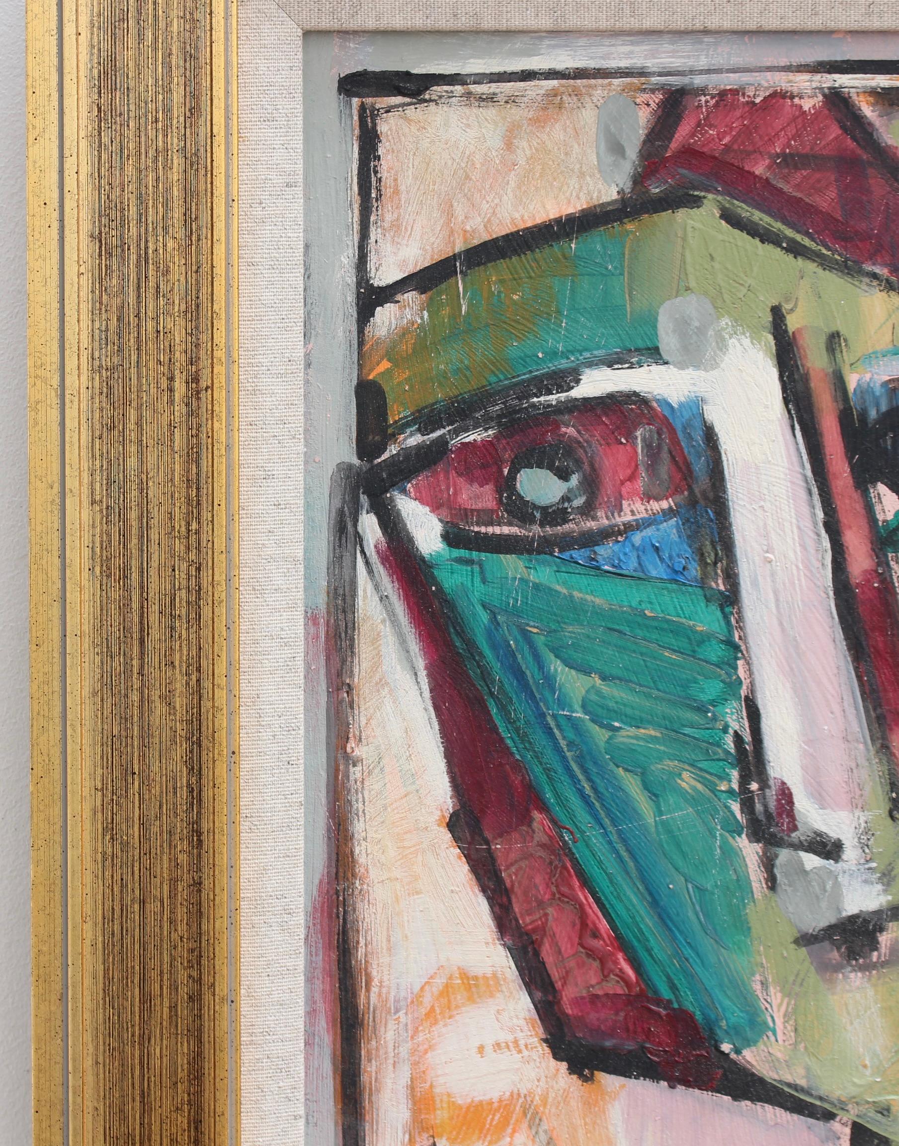 'Portraits of Timeless Expressions No. 2', oil on board, by Italian School (circa 1980s-90s). This gallery has acquired a number of paintings through an intermediary of an ageing art professor from the Istituto di Arte di Porta Romana, Florence,