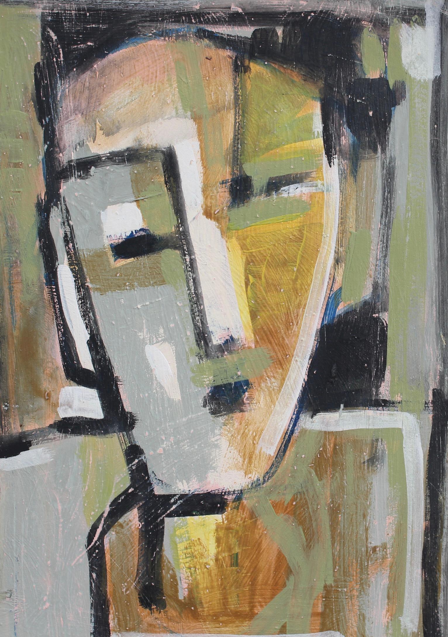 Portraits of Timeless Expressions No. 5 Florentine School (circa 1980s-90s) - Brown Abstract Painting by Unknown