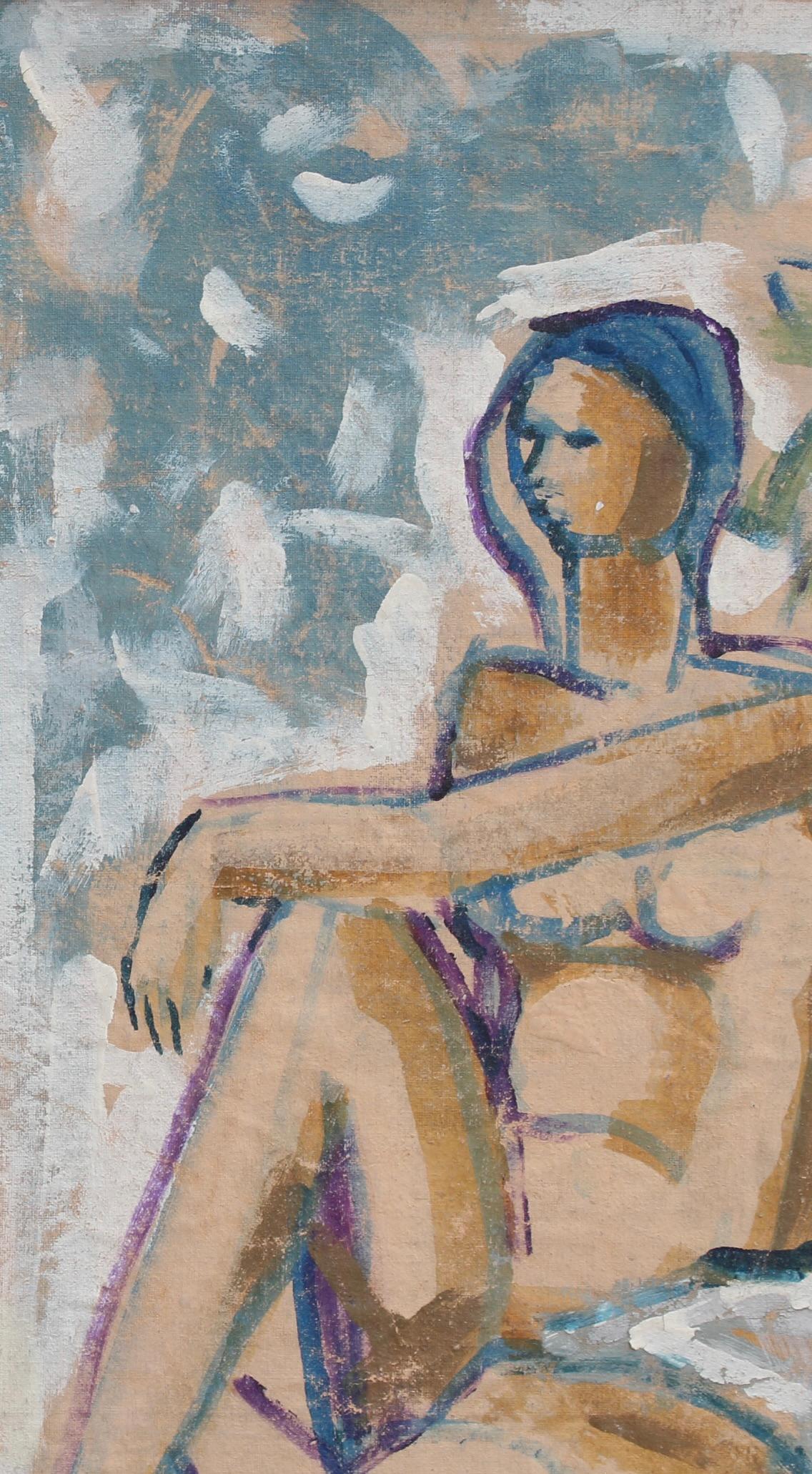 Portraits of Timeless Expressions No. 9 Florentine School (circa 1980s-90s) - Brown Abstract Painting by Unknown