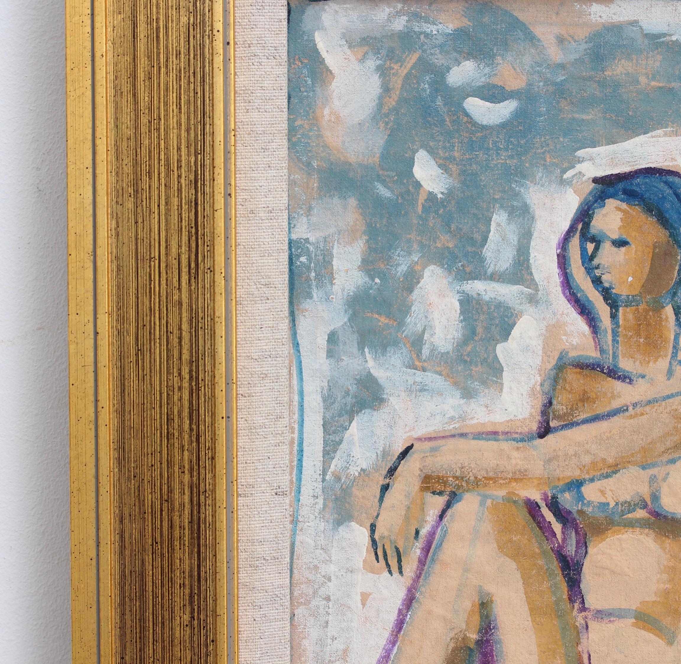 'Portraits of Timeless Expressions Number 9', oil on board, by Florentine School (circa 1980s-90s). This gallery has acquired a number of paintings through an intermediary of an ageing art professor from the Istituto di Arte di Porta Romana,