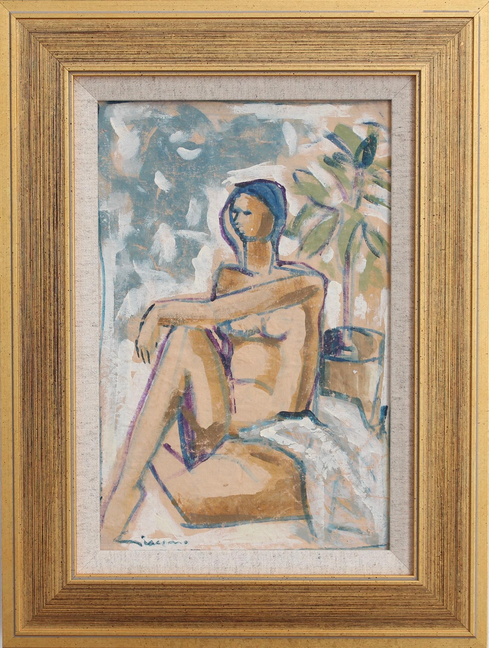 Unknown Abstract Painting - Portraits of Timeless Expressions No. 9 Florentine School (circa 1980s-90s)