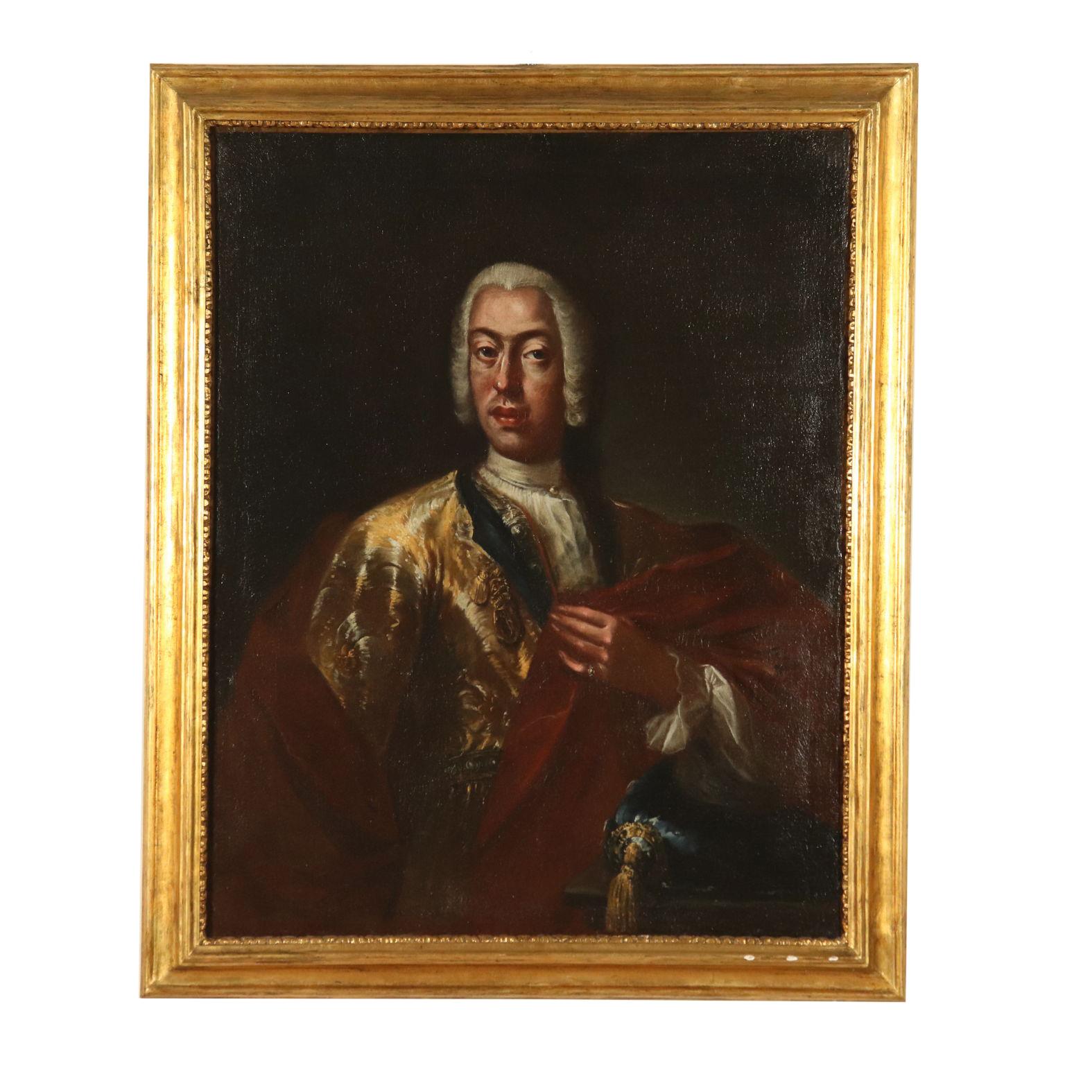Unknown Portrait Painting - Portray of Nobleman Earl of Belgioioso 18th Century