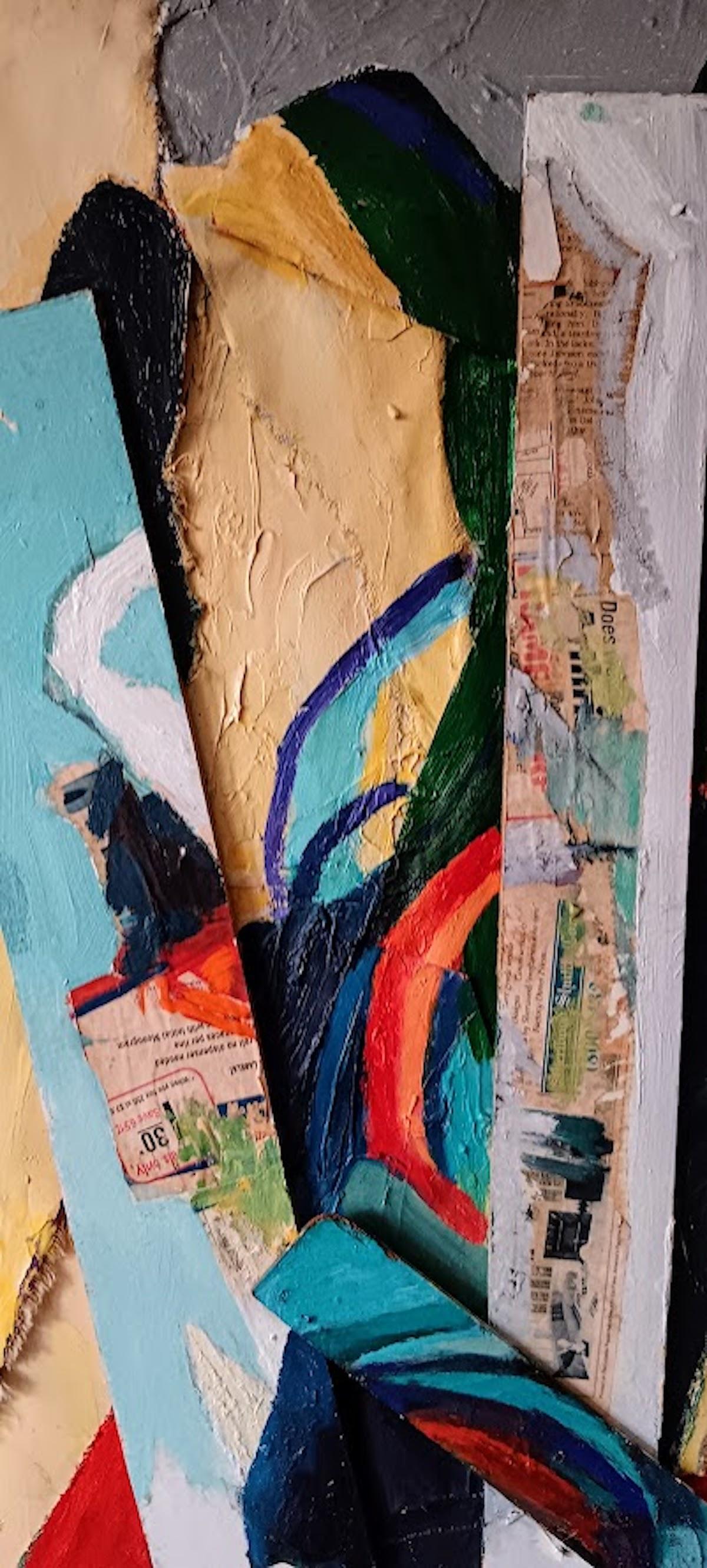Eric K. Fiazi,
Composizione post cubista, collage e olio su tela,
Firmato, datato 2010.
Il formato è incorniciato.
Telaio in legno naturale.
Condizioni d'uso eccellenti.

Informazioni su : 
Nel libro di Eric Fiazi  Una sinfonia di colori danza su
